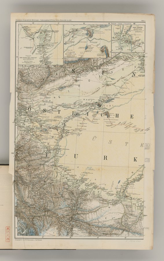 Die Geographische-Wissenschaftlichen Ergebnisse meiner Reisen in Zentralasien, 1894-1897 : vol.1 / Page 413 (Color Image)