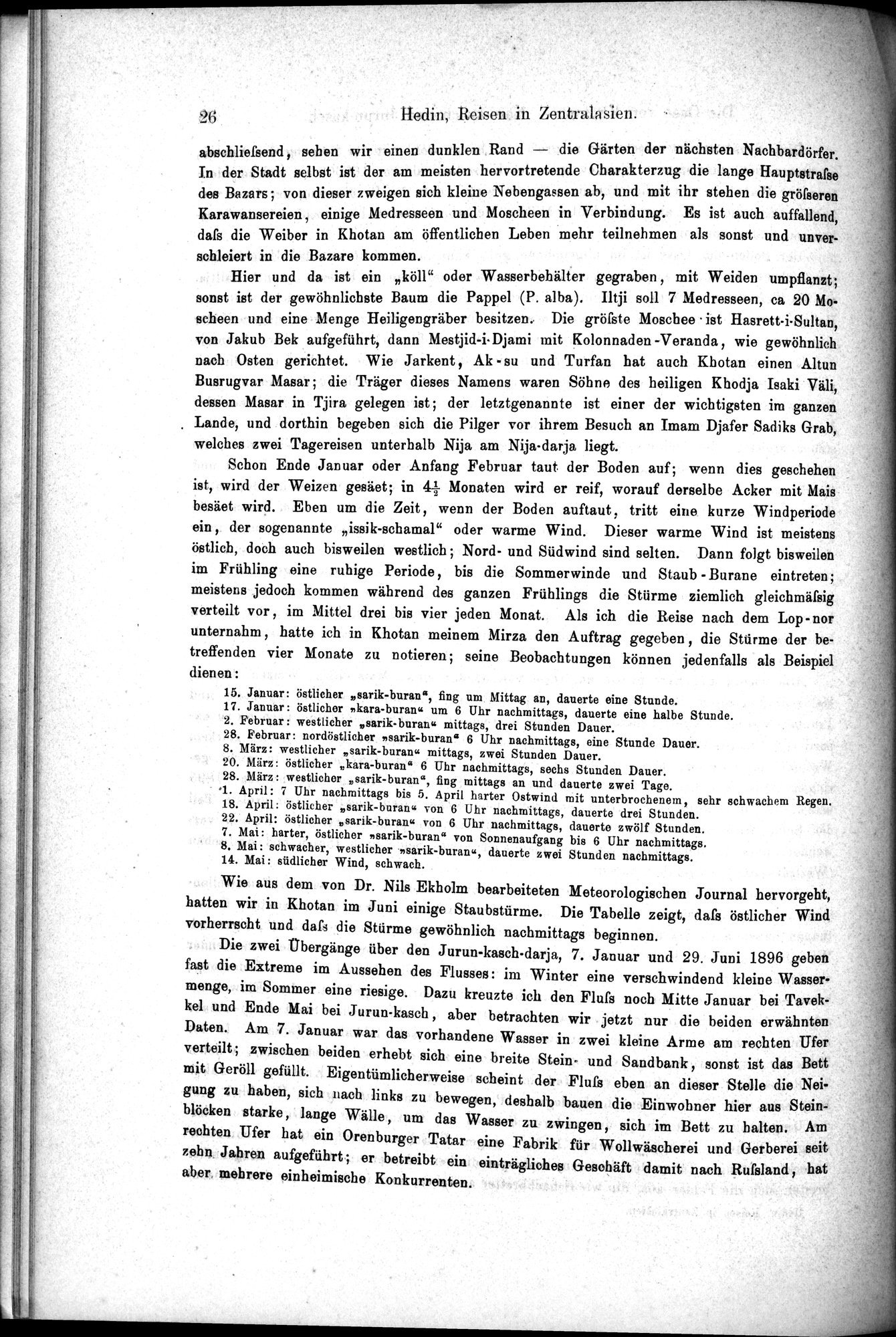 Die Geographische-Wissenschaftlichen Ergebnisse meiner Reisen in Zentralasien, 1894-1897 : vol.1 / Page 38 (Grayscale High Resolution Image)