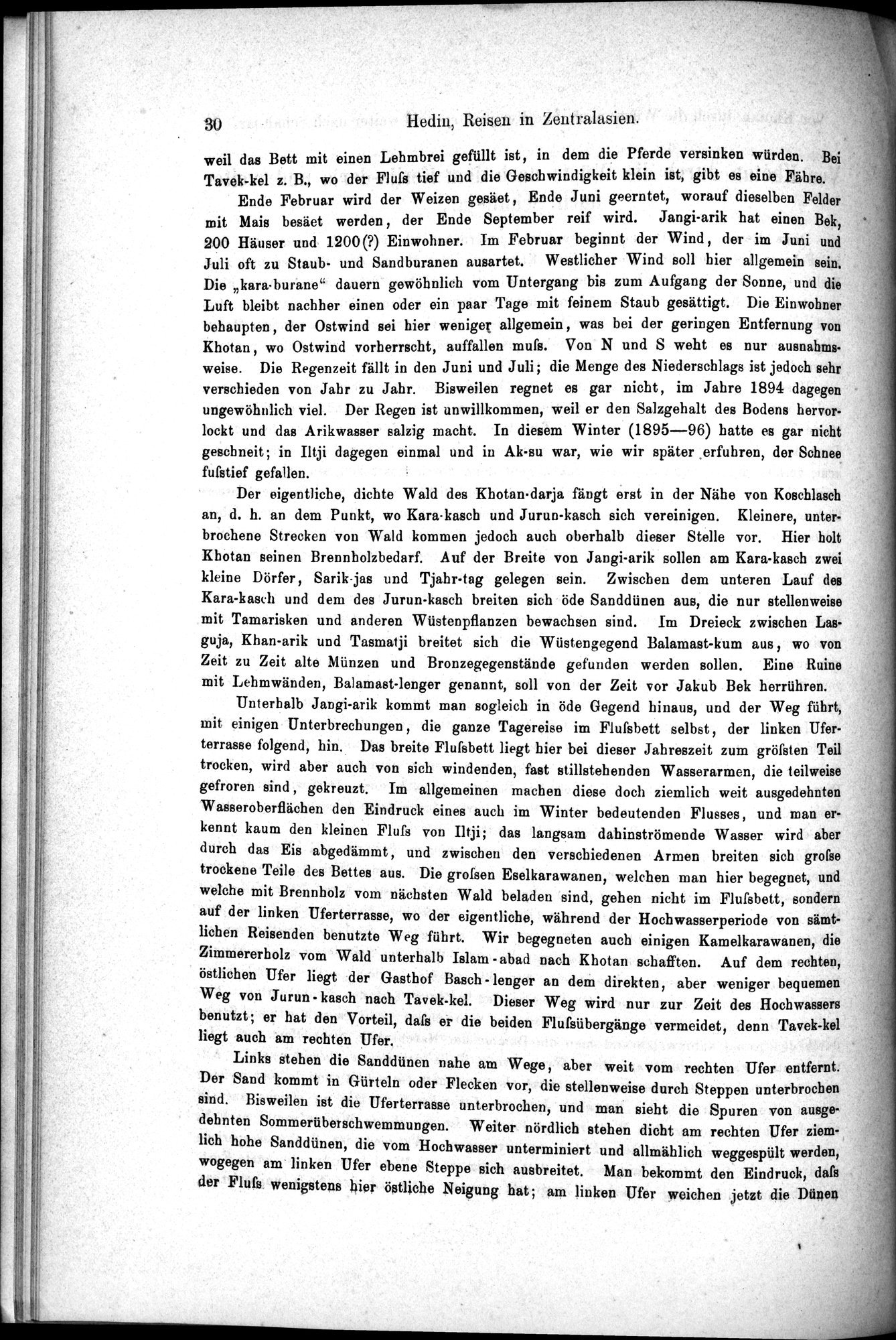 Die Geographische-Wissenschaftlichen Ergebnisse meiner Reisen in Zentralasien, 1894-1897 : vol.1 / Page 42 (Grayscale High Resolution Image)