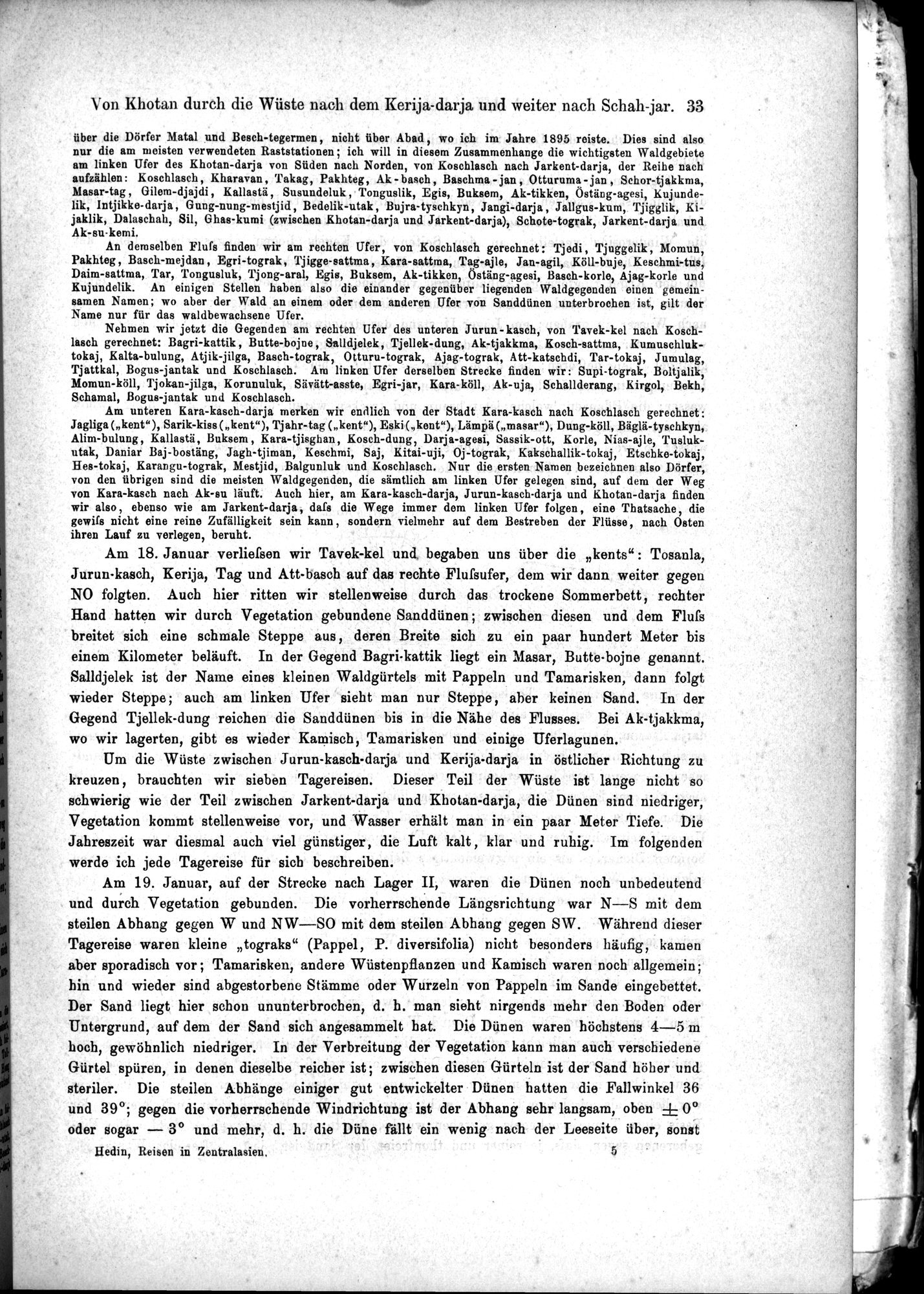Die Geographische-Wissenschaftlichen Ergebnisse meiner Reisen in Zentralasien, 1894-1897 : vol.1 / Page 45 (Grayscale High Resolution Image)