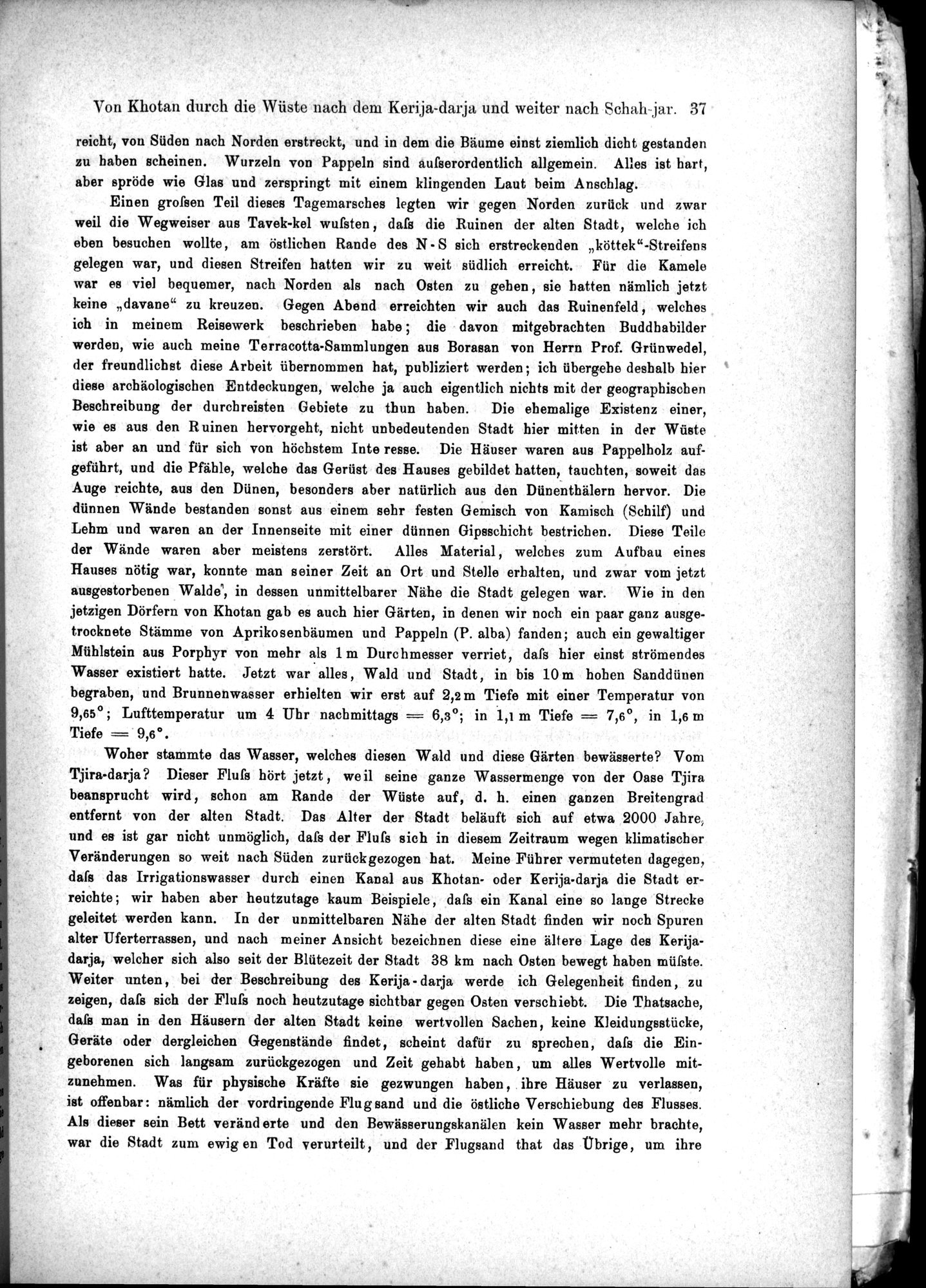 Die Geographische-Wissenschaftlichen Ergebnisse meiner Reisen in Zentralasien, 1894-1897 : vol.1 / Page 49 (Grayscale High Resolution Image)