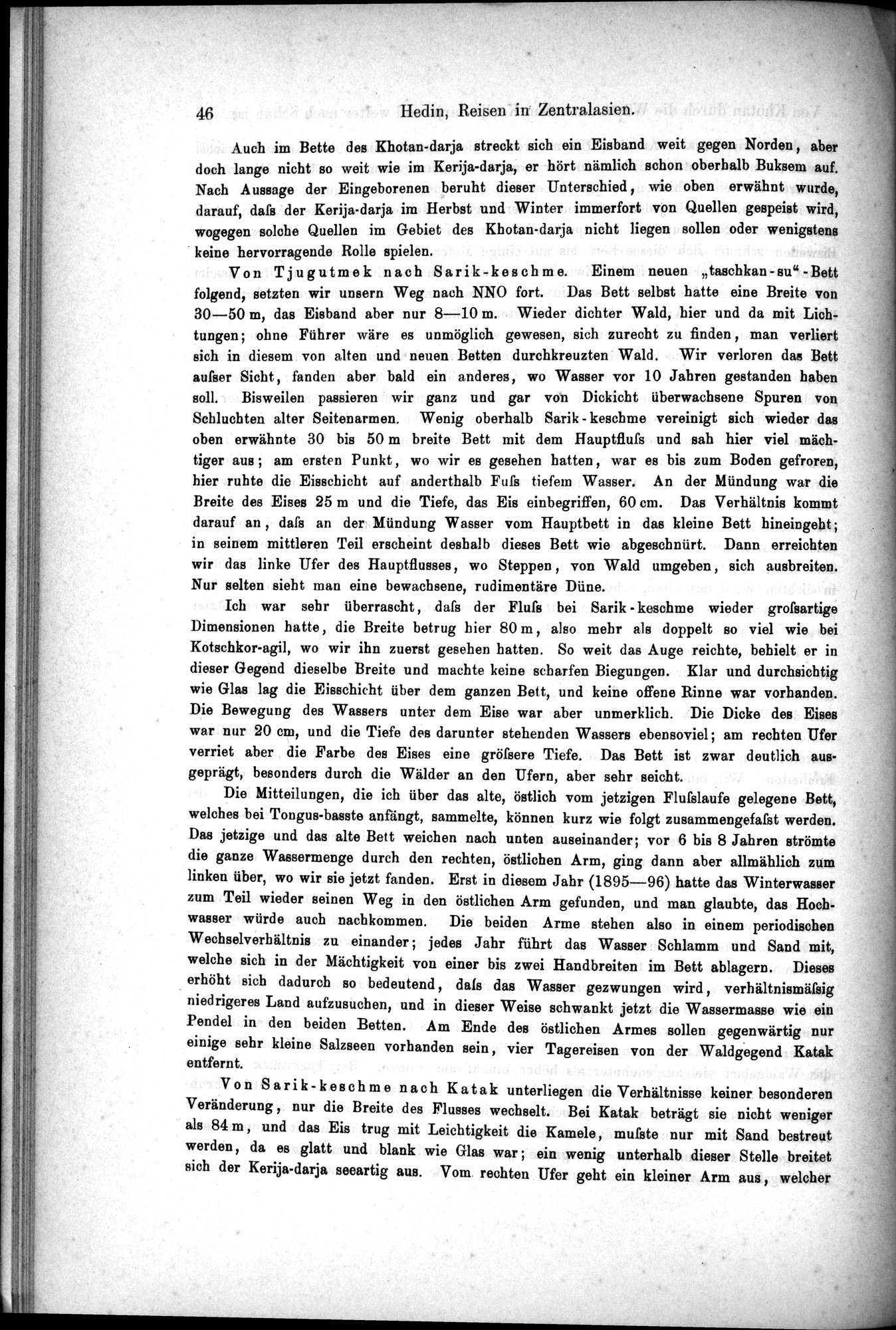 Die Geographische-Wissenschaftlichen Ergebnisse meiner Reisen in Zentralasien, 1894-1897 : vol.1 / Page 58 (Grayscale High Resolution Image)