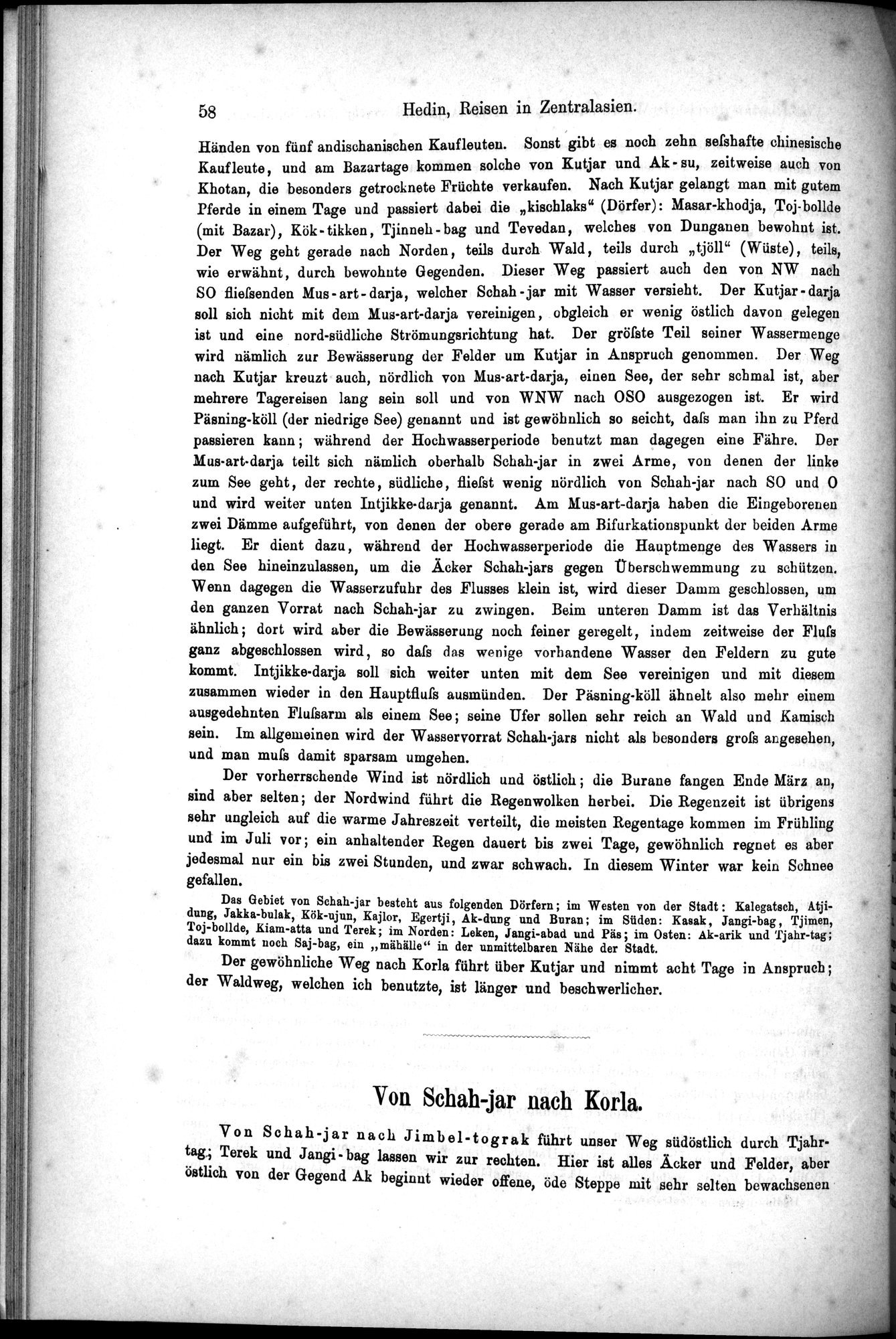 Die Geographische-Wissenschaftlichen Ergebnisse meiner Reisen in Zentralasien, 1894-1897 : vol.1 / Page 70 (Grayscale High Resolution Image)
