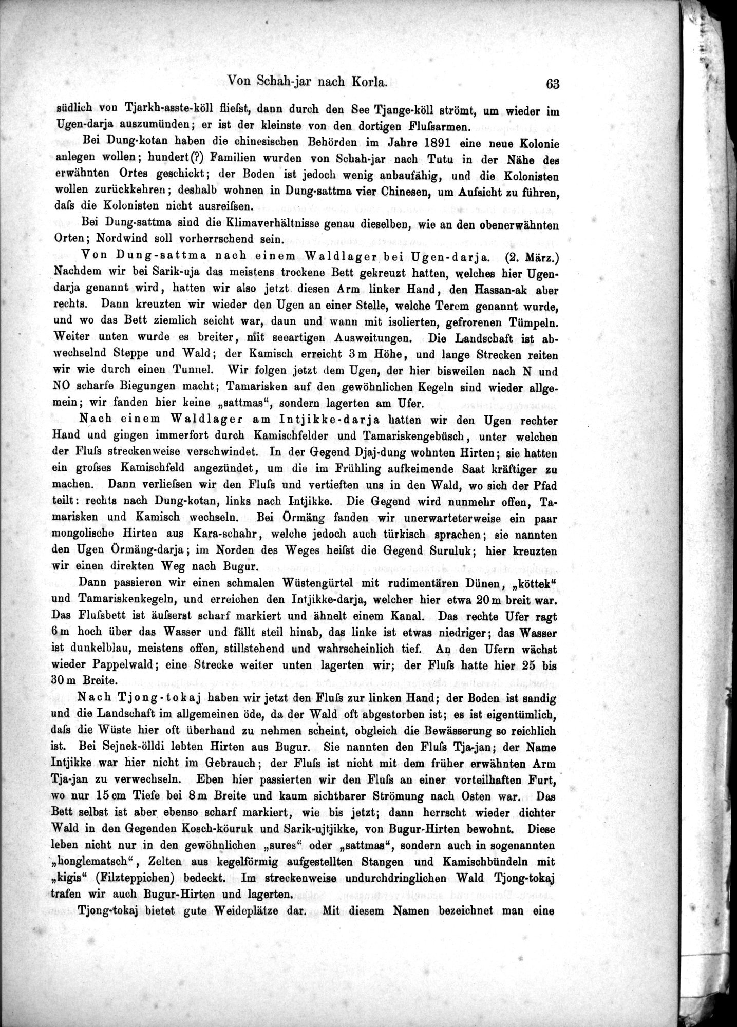 Die Geographische-Wissenschaftlichen Ergebnisse meiner Reisen in Zentralasien, 1894-1897 : vol.1 / Page 75 (Grayscale High Resolution Image)