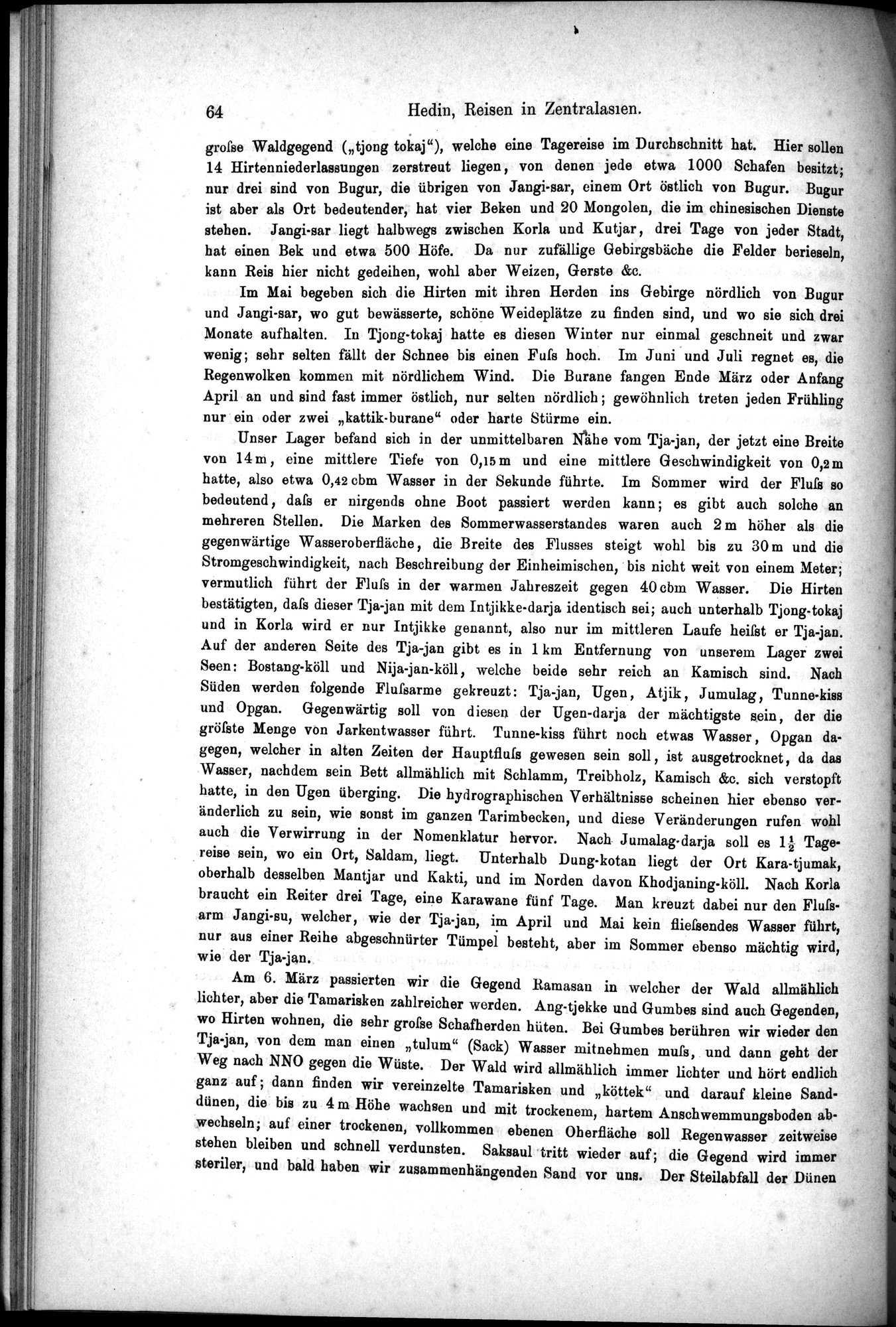 Die Geographische-Wissenschaftlichen Ergebnisse meiner Reisen in Zentralasien, 1894-1897 : vol.1 / Page 76 (Grayscale High Resolution Image)