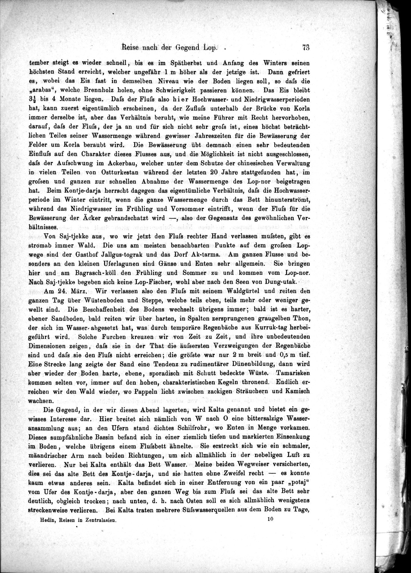 Die Geographische-Wissenschaftlichen Ergebnisse meiner Reisen in Zentralasien, 1894-1897 : vol.1 / Page 85 (Grayscale High Resolution Image)