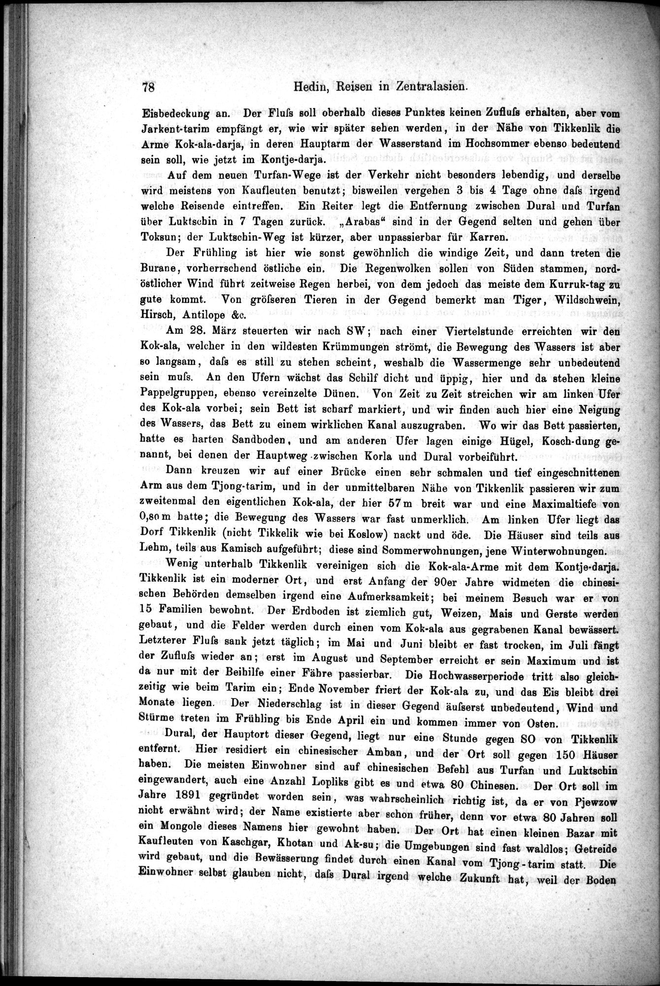 Die Geographische-Wissenschaftlichen Ergebnisse meiner Reisen in Zentralasien, 1894-1897 : vol.1 / Page 90 (Grayscale High Resolution Image)
