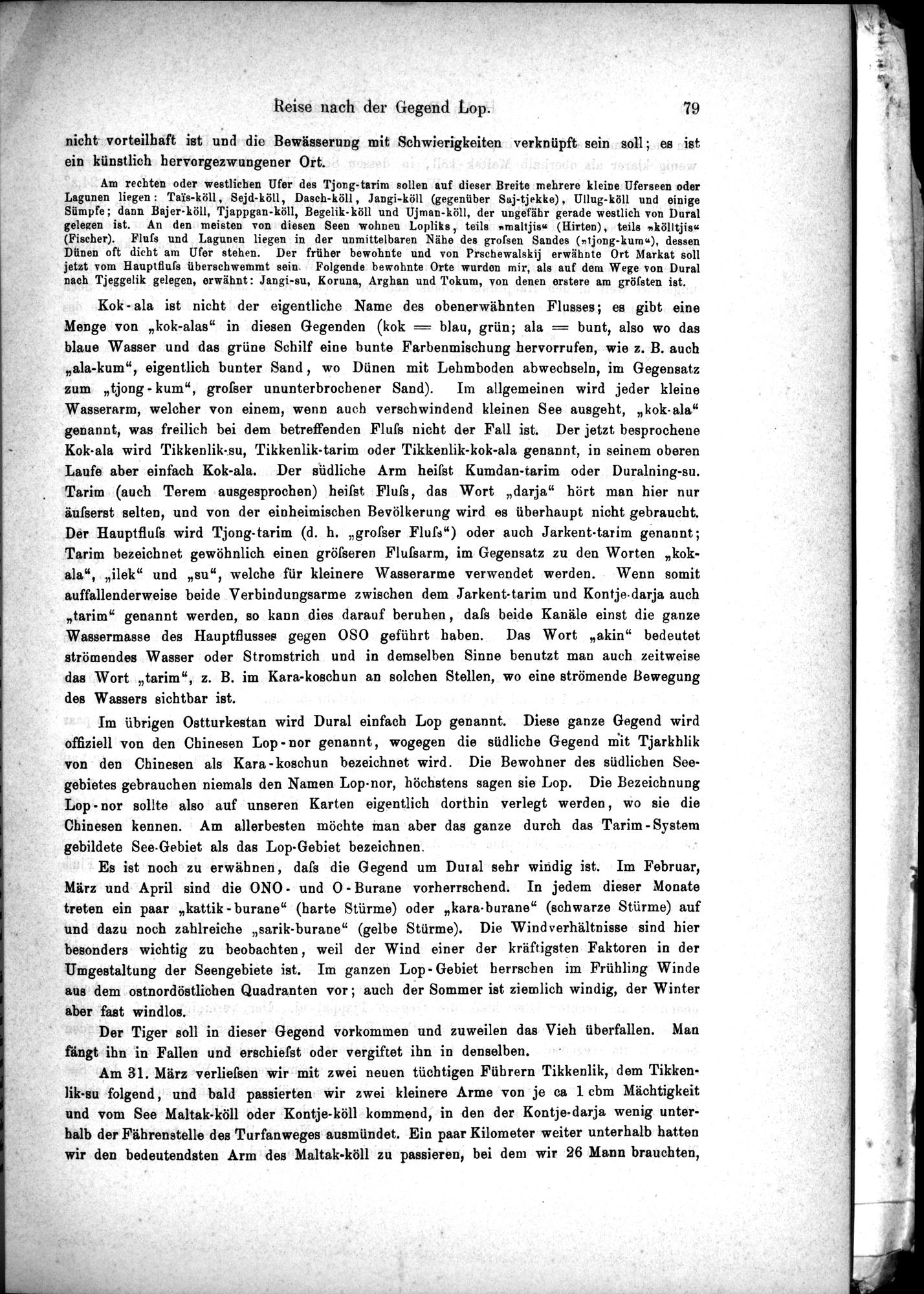 Die Geographische-Wissenschaftlichen Ergebnisse meiner Reisen in Zentralasien, 1894-1897 : vol.1 / Page 91 (Grayscale High Resolution Image)