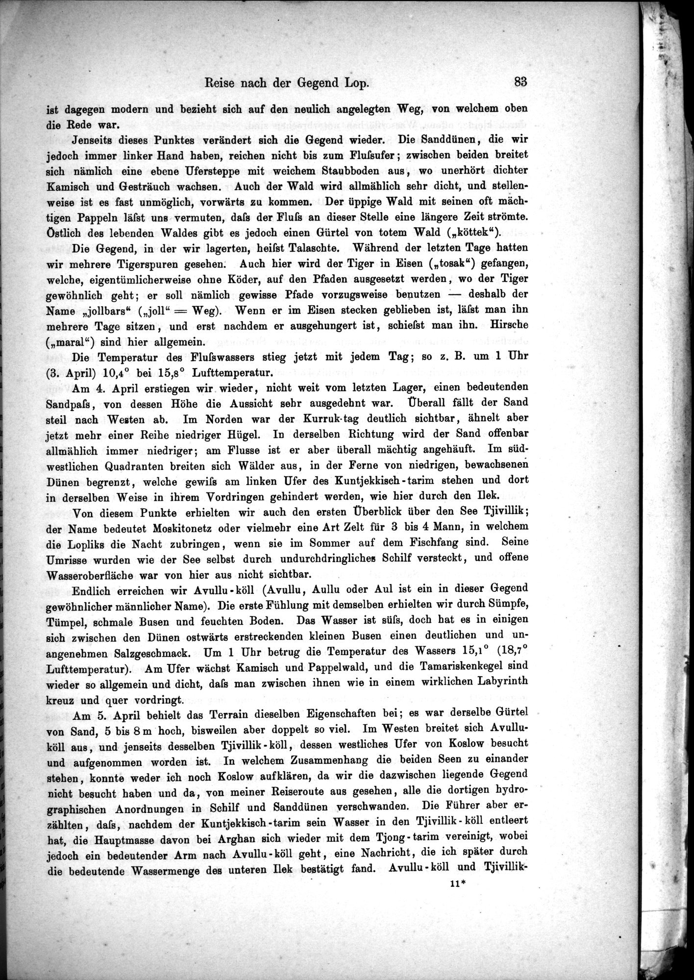 Die Geographische-Wissenschaftlichen Ergebnisse meiner Reisen in Zentralasien, 1894-1897 : vol.1 / Page 95 (Grayscale High Resolution Image)