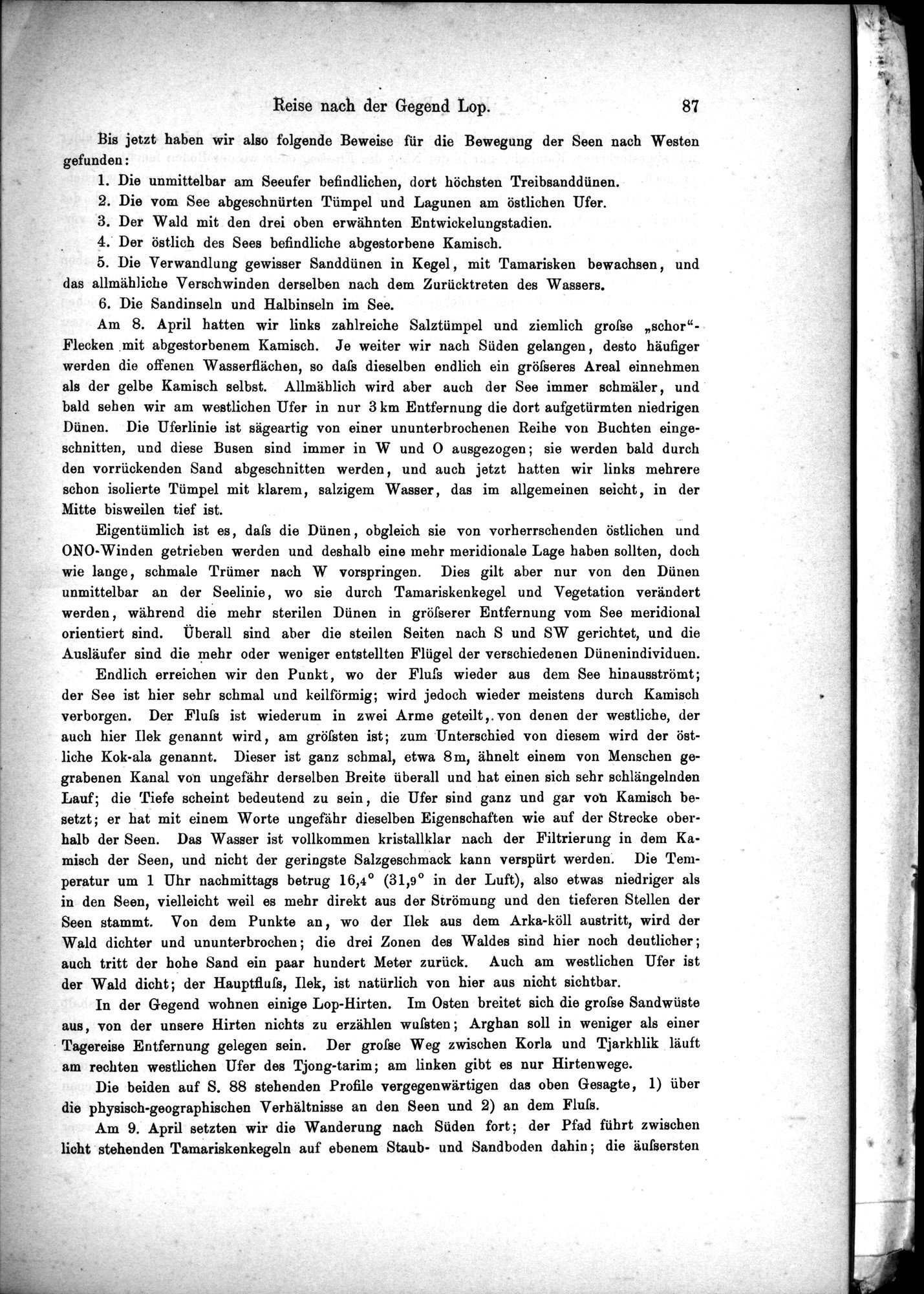 Die Geographische-Wissenschaftlichen Ergebnisse meiner Reisen in Zentralasien, 1894-1897 : vol.1 / Page 99 (Grayscale High Resolution Image)