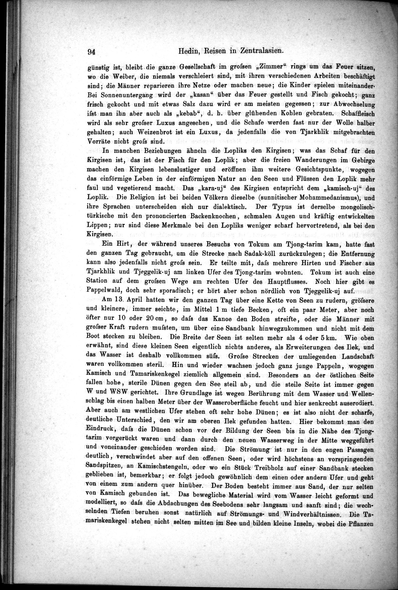 Die Geographische-Wissenschaftlichen Ergebnisse meiner Reisen in Zentralasien, 1894-1897 : vol.1 / Page 106 (Grayscale High Resolution Image)