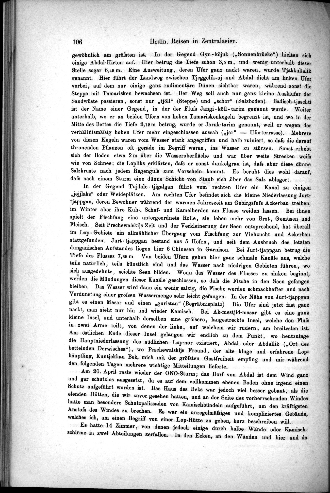 Die Geographische-Wissenschaftlichen Ergebnisse meiner Reisen in Zentralasien, 1894-1897 : vol.1 / Page 118 (Grayscale High Resolution Image)