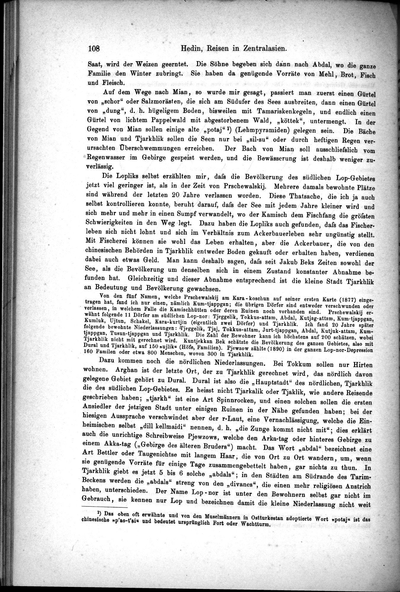 Die Geographische-Wissenschaftlichen Ergebnisse meiner Reisen in Zentralasien, 1894-1897 : vol.1 / Page 120 (Grayscale High Resolution Image)