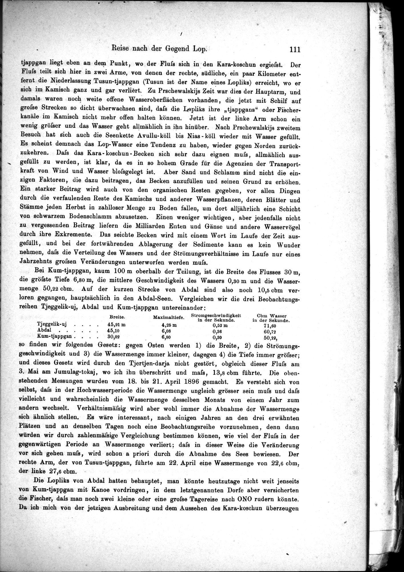 Die Geographische-Wissenschaftlichen Ergebnisse meiner Reisen in Zentralasien, 1894-1897 : vol.1 / 123 ページ（白黒高解像度画像）