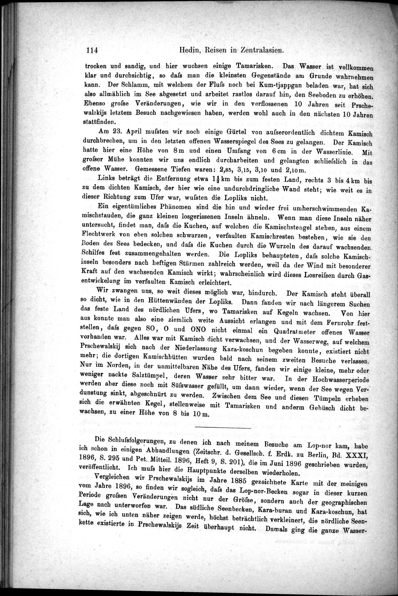 Die Geographische-Wissenschaftlichen Ergebnisse meiner Reisen in Zentralasien, 1894-1897 : vol.1 / Page 126 (Grayscale High Resolution Image)