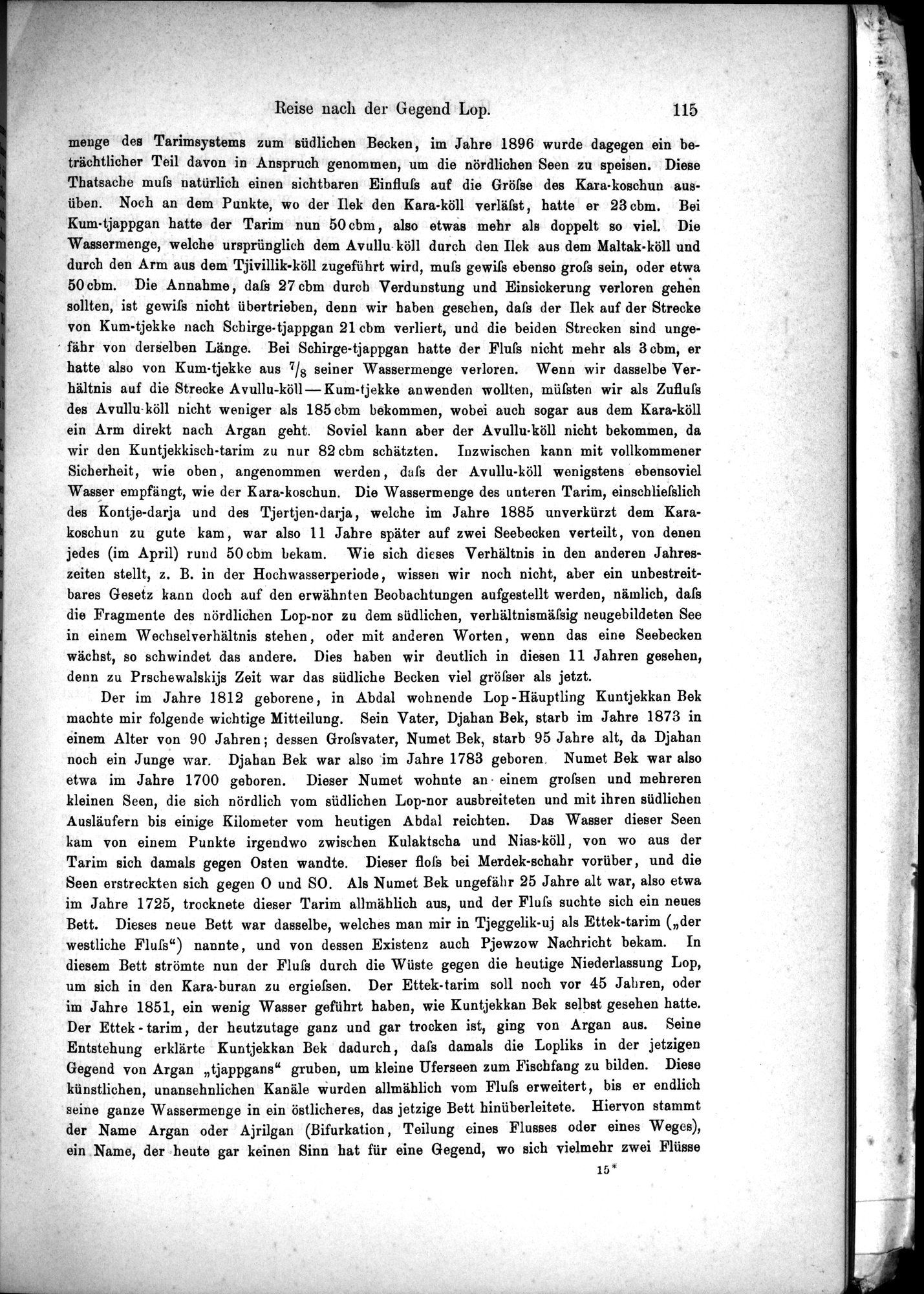 Die Geographische-Wissenschaftlichen Ergebnisse meiner Reisen in Zentralasien, 1894-1897 : vol.1 / Page 127 (Grayscale High Resolution Image)