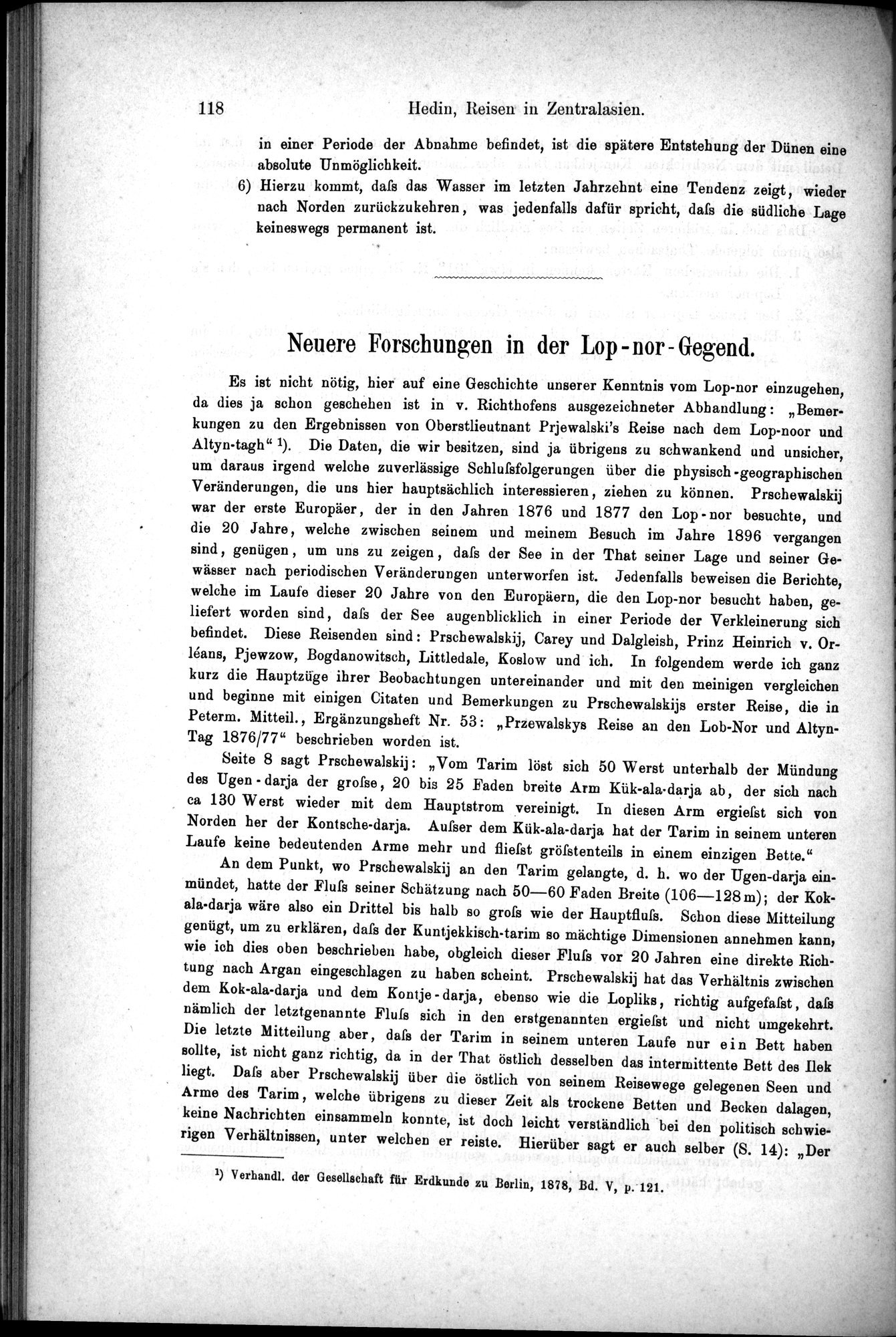 Die Geographische-Wissenschaftlichen Ergebnisse meiner Reisen in Zentralasien, 1894-1897 : vol.1 / 130 ページ（白黒高解像度画像）