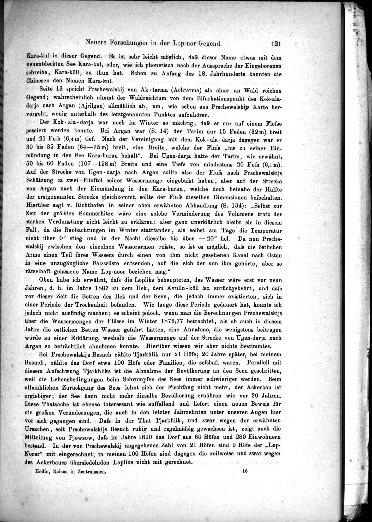 Die Geographische-Wissenschaftlichen Ergebnisse meiner Reisen in Zentralasien, 1894-1897 : vol.1 / Page 133 (Grayscale High Resolution Image)