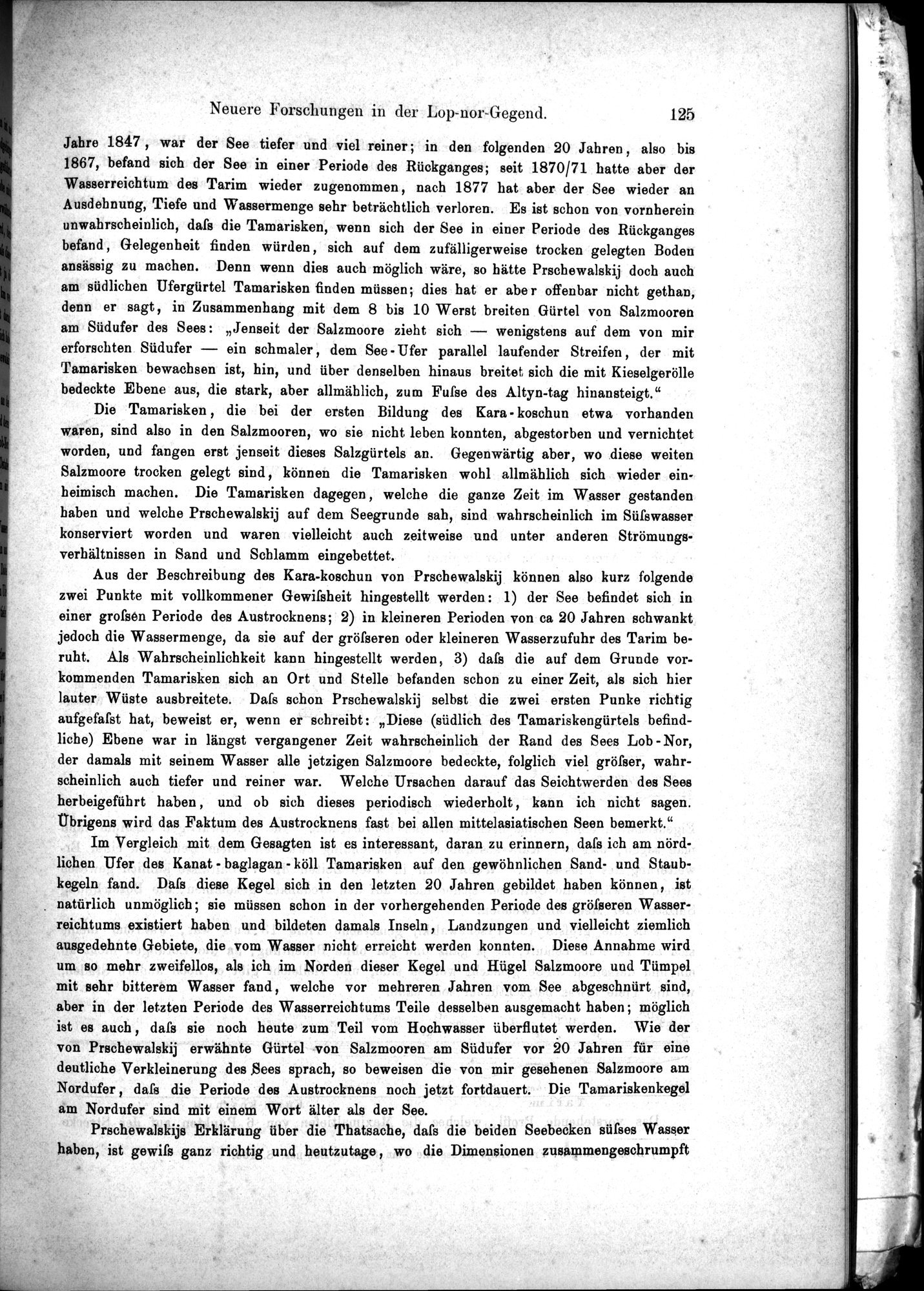 Die Geographische-Wissenschaftlichen Ergebnisse meiner Reisen in Zentralasien, 1894-1897 : vol.1 / Page 137 (Grayscale High Resolution Image)