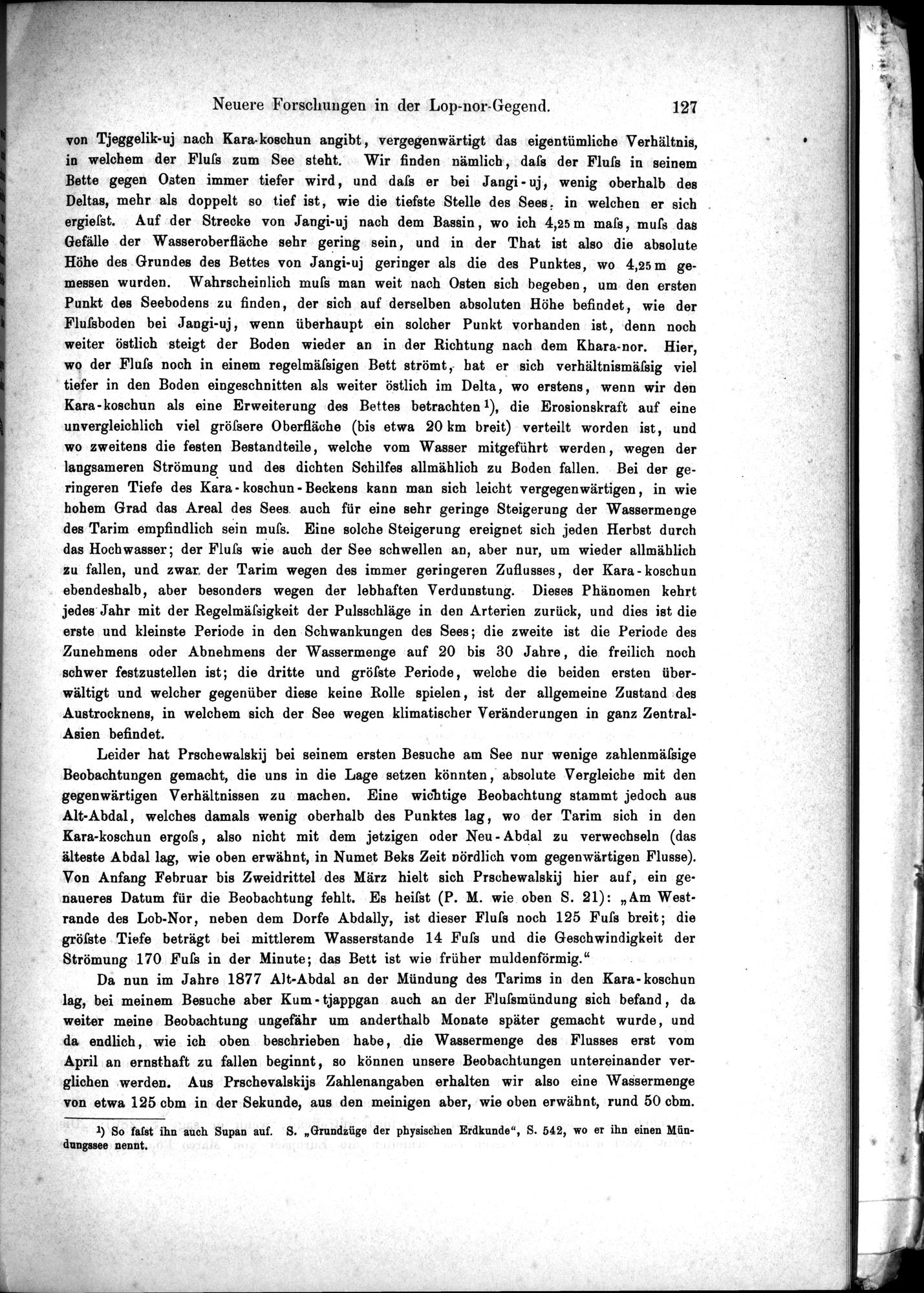 Die Geographische-Wissenschaftlichen Ergebnisse meiner Reisen in Zentralasien, 1894-1897 : vol.1 / Page 139 (Grayscale High Resolution Image)