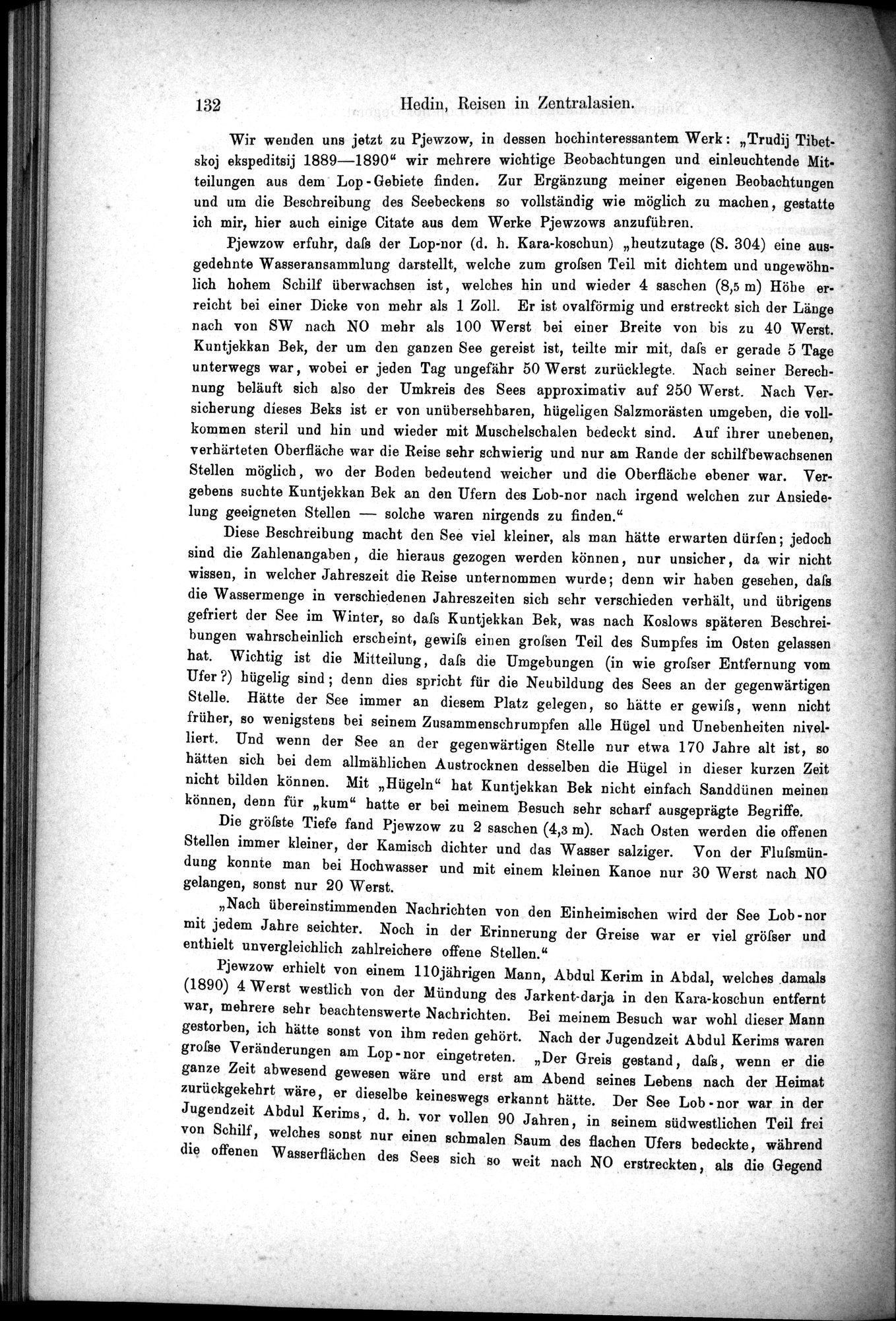 Die Geographische-Wissenschaftlichen Ergebnisse meiner Reisen in Zentralasien, 1894-1897 : vol.1 / Page 144 (Grayscale High Resolution Image)