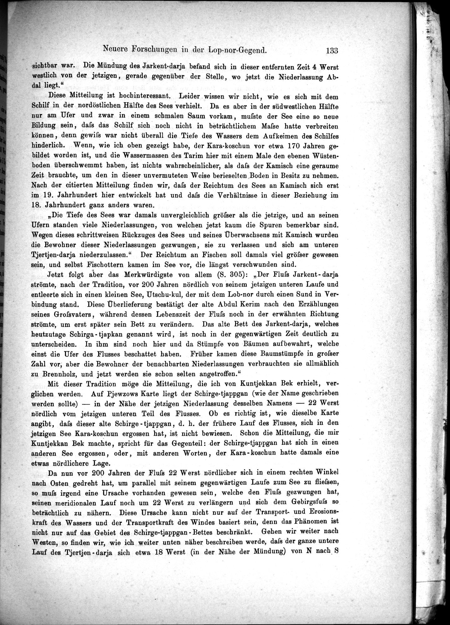 Die Geographische-Wissenschaftlichen Ergebnisse meiner Reisen in Zentralasien, 1894-1897 : vol.1 / Page 145 (Grayscale High Resolution Image)