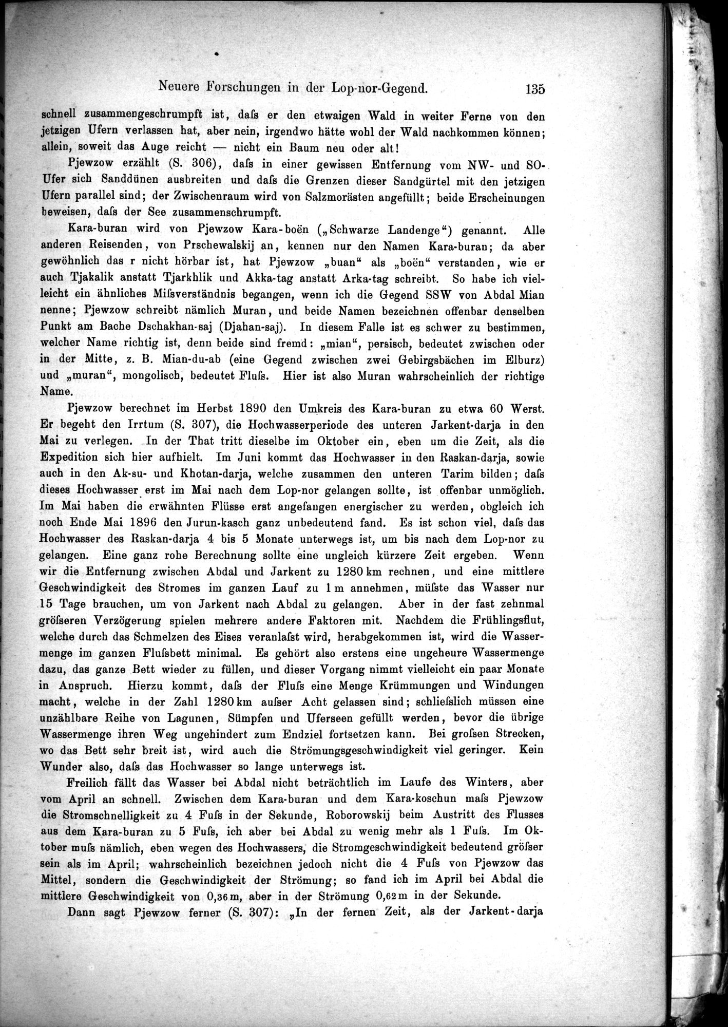 Die Geographische-Wissenschaftlichen Ergebnisse meiner Reisen in Zentralasien, 1894-1897 : vol.1 / Page 147 (Grayscale High Resolution Image)