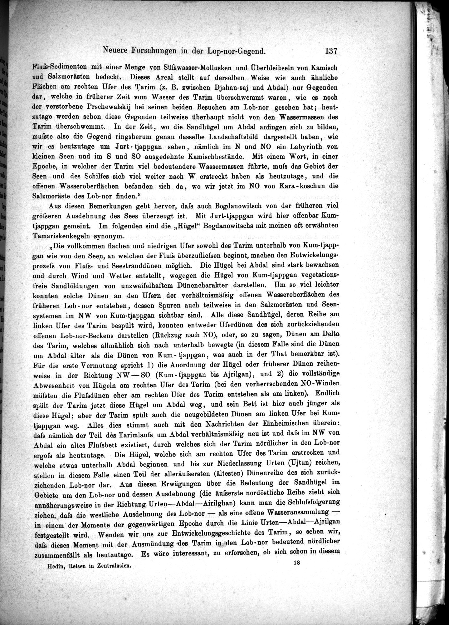 Die Geographische-Wissenschaftlichen Ergebnisse meiner Reisen in Zentralasien, 1894-1897 : vol.1 / Page 149 (Grayscale High Resolution Image)