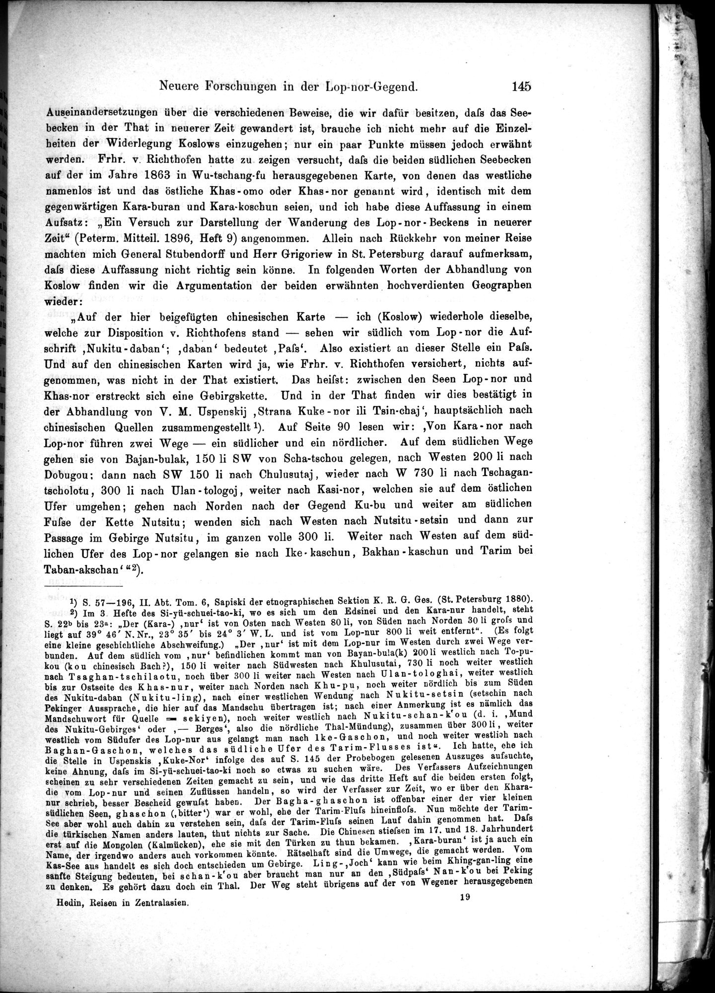 Die Geographische-Wissenschaftlichen Ergebnisse meiner Reisen in Zentralasien, 1894-1897 : vol.1 / Page 157 (Grayscale High Resolution Image)