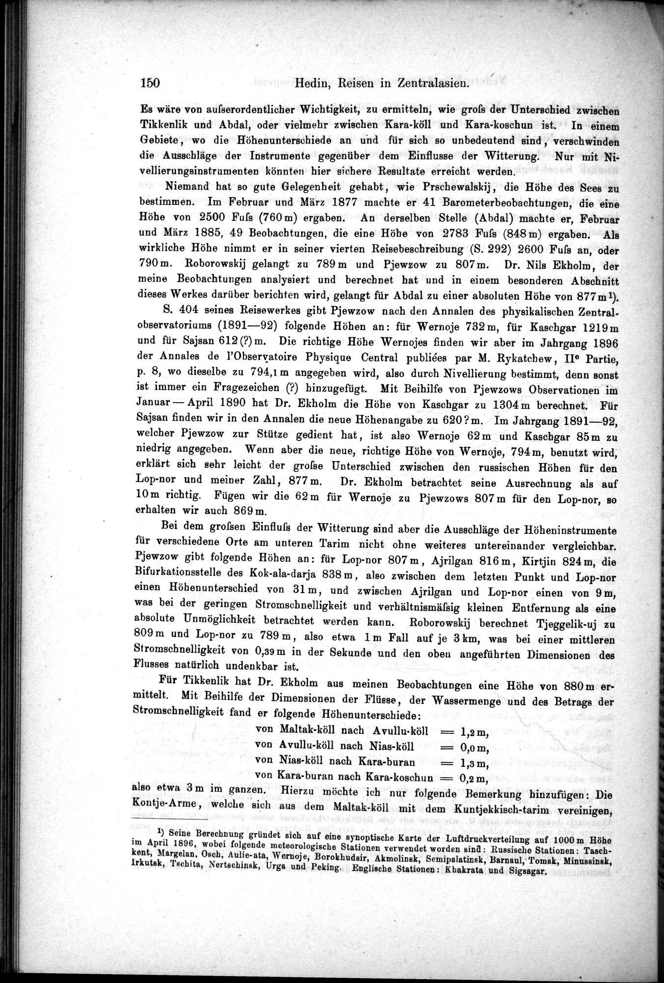 Die Geographische-Wissenschaftlichen Ergebnisse meiner Reisen in Zentralasien, 1894-1897 : vol.1 / Page 162 (Grayscale High Resolution Image)