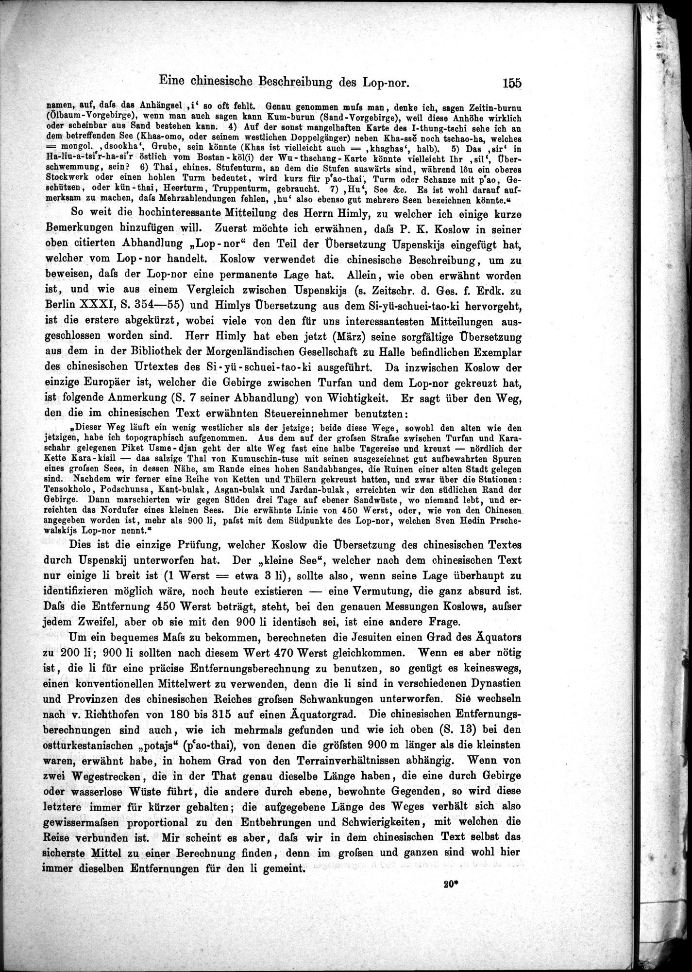 Die Geographische-Wissenschaftlichen Ergebnisse meiner Reisen in Zentralasien, 1894-1897 : vol.1 / Page 167 (Grayscale High Resolution Image)