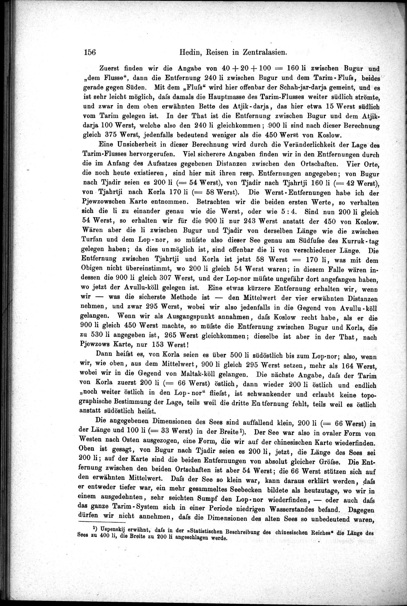 Die Geographische-Wissenschaftlichen Ergebnisse meiner Reisen in Zentralasien, 1894-1897 : vol.1 / Page 168 (Grayscale High Resolution Image)