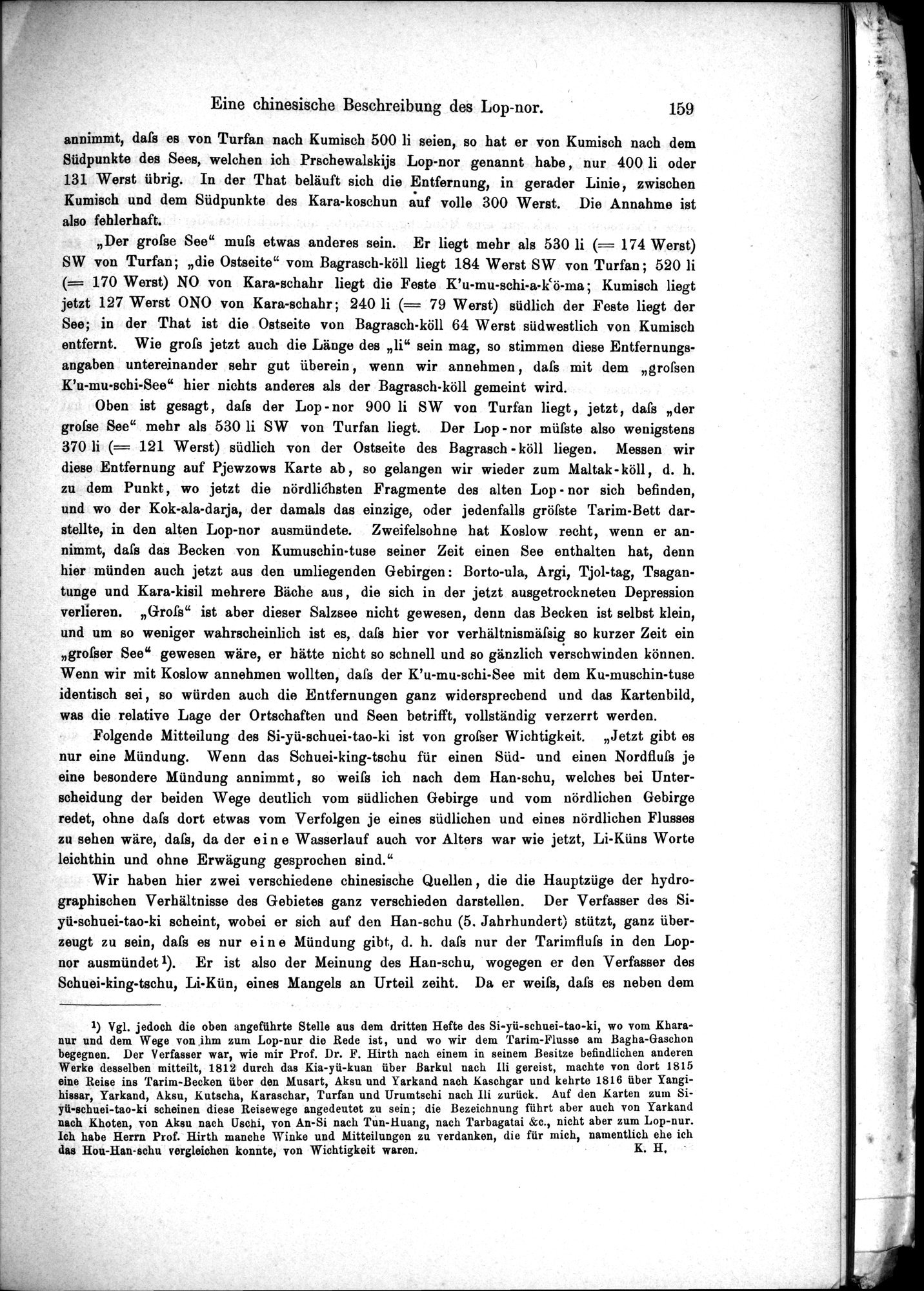 Die Geographische-Wissenschaftlichen Ergebnisse meiner Reisen in Zentralasien, 1894-1897 : vol.1 / Page 171 (Grayscale High Resolution Image)