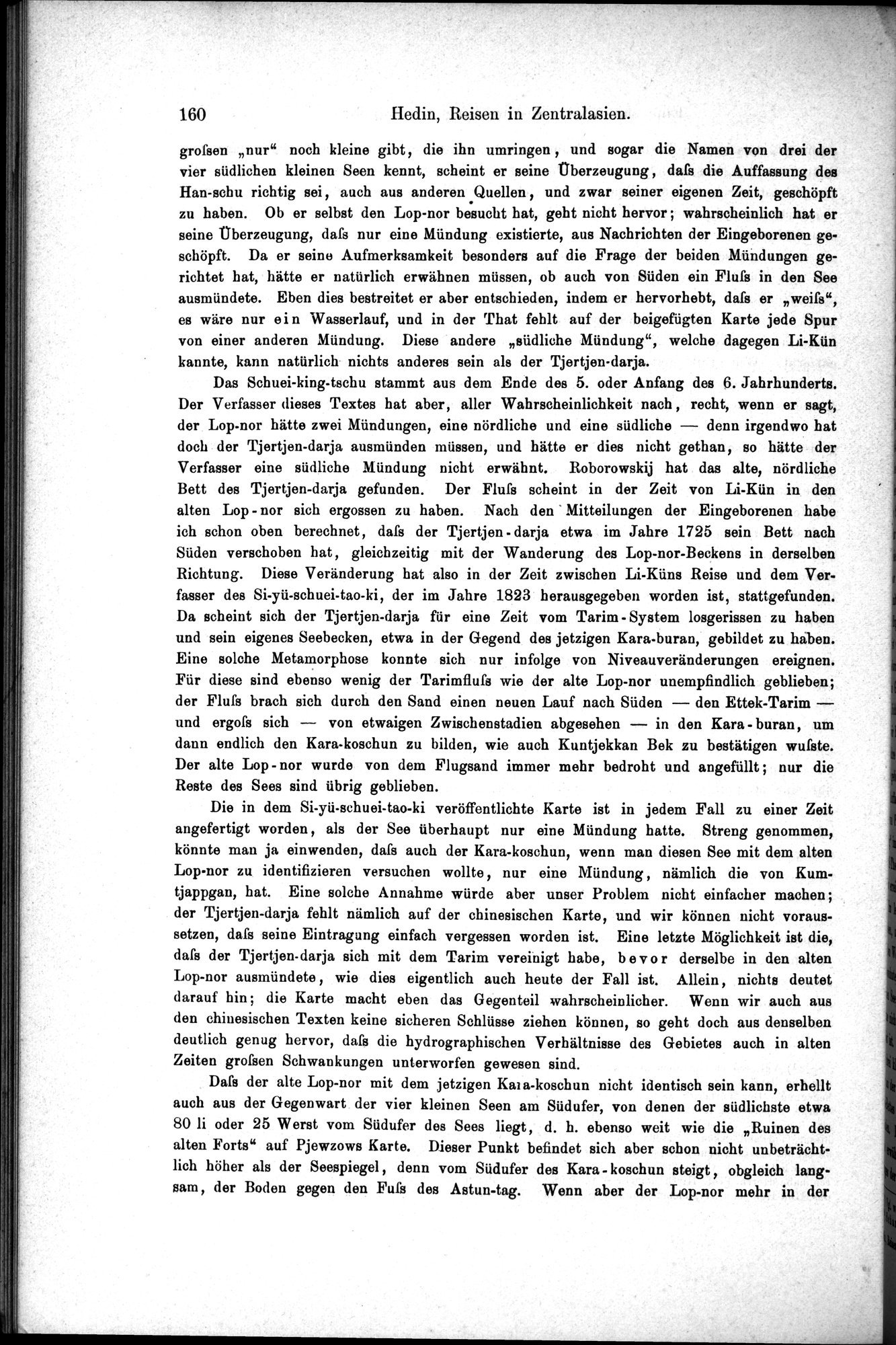 Die Geographische-Wissenschaftlichen Ergebnisse meiner Reisen in Zentralasien, 1894-1897 : vol.1 / Page 172 (Grayscale High Resolution Image)