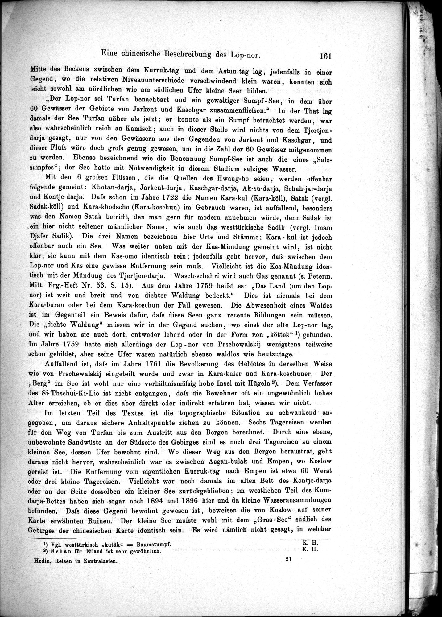 Die Geographische-Wissenschaftlichen Ergebnisse meiner Reisen in Zentralasien, 1894-1897 : vol.1 / 173 ページ（白黒高解像度画像）