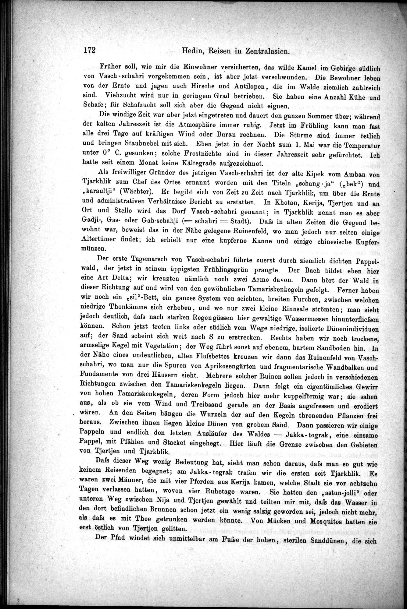 Die Geographische-Wissenschaftlichen Ergebnisse meiner Reisen in Zentralasien, 1894-1897 : vol.1 / Page 184 (Grayscale High Resolution Image)