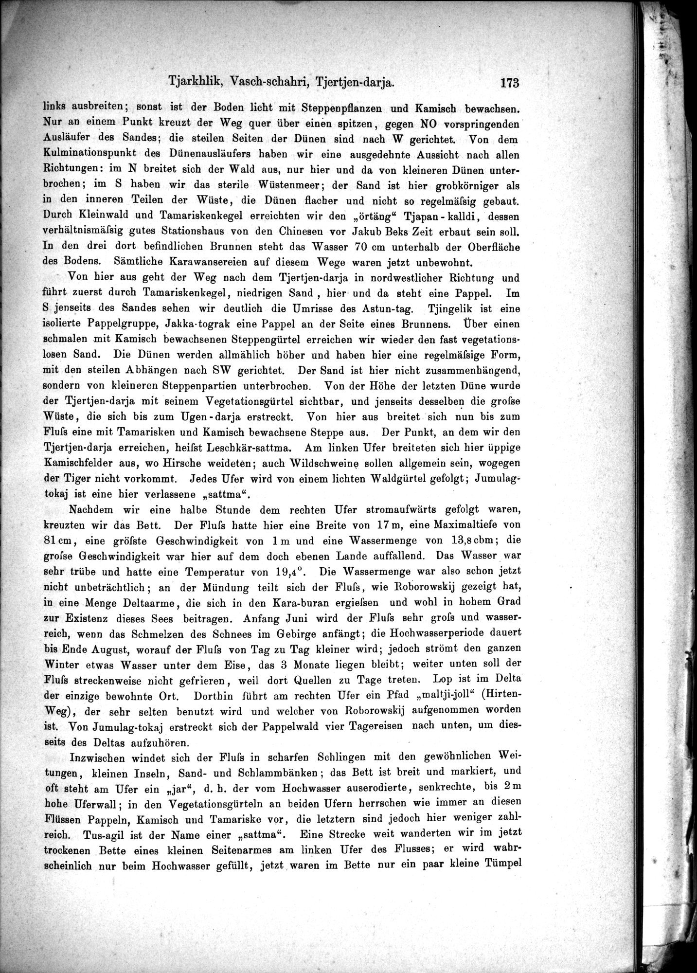 Die Geographische-Wissenschaftlichen Ergebnisse meiner Reisen in Zentralasien, 1894-1897 : vol.1 / Page 185 (Grayscale High Resolution Image)