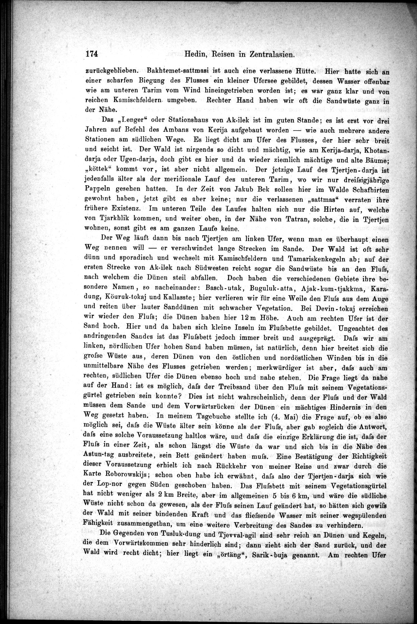 Die Geographische-Wissenschaftlichen Ergebnisse meiner Reisen in Zentralasien, 1894-1897 : vol.1 / Page 186 (Grayscale High Resolution Image)