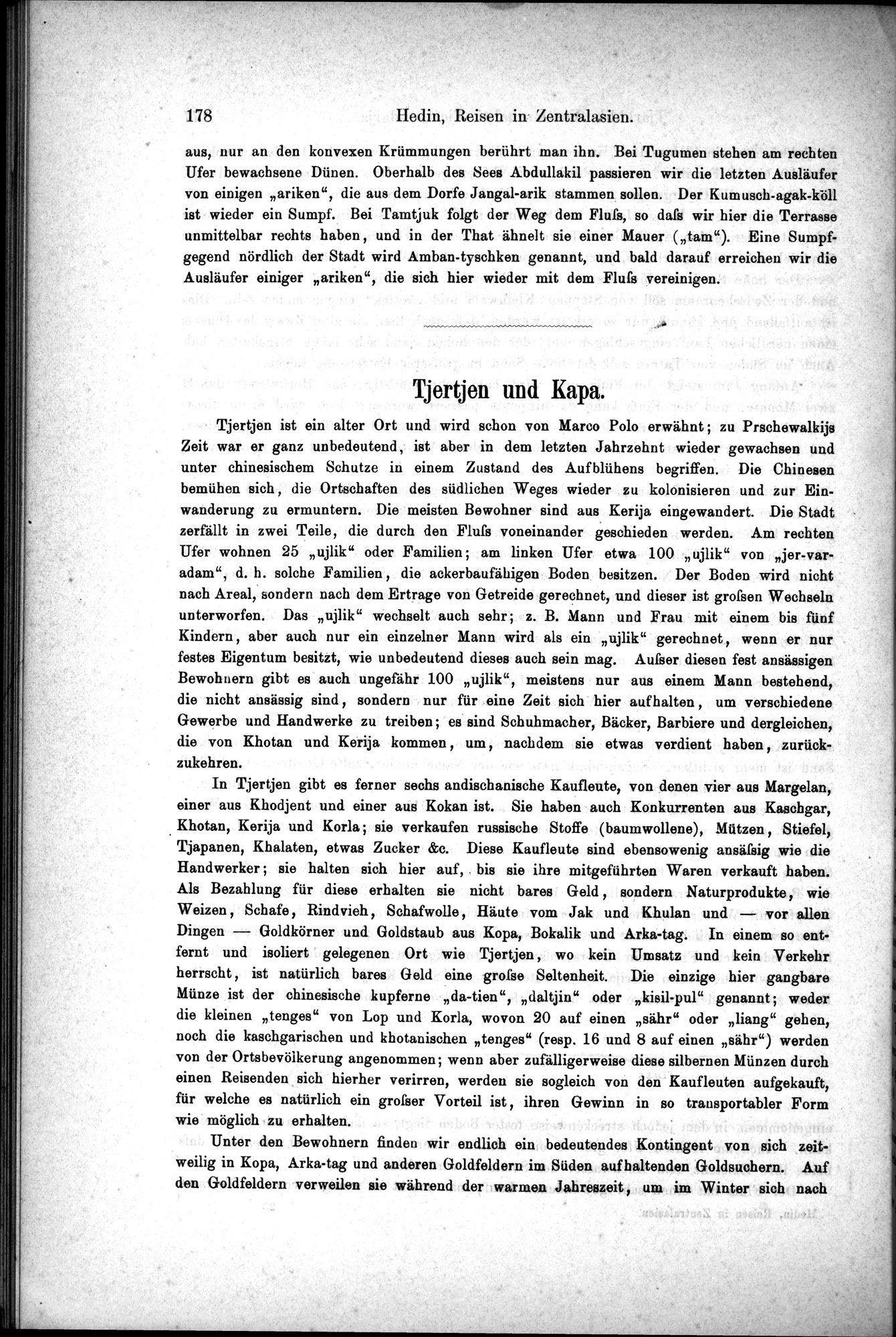 Die Geographische-Wissenschaftlichen Ergebnisse meiner Reisen in Zentralasien, 1894-1897 : vol.1 / Page 190 (Grayscale High Resolution Image)