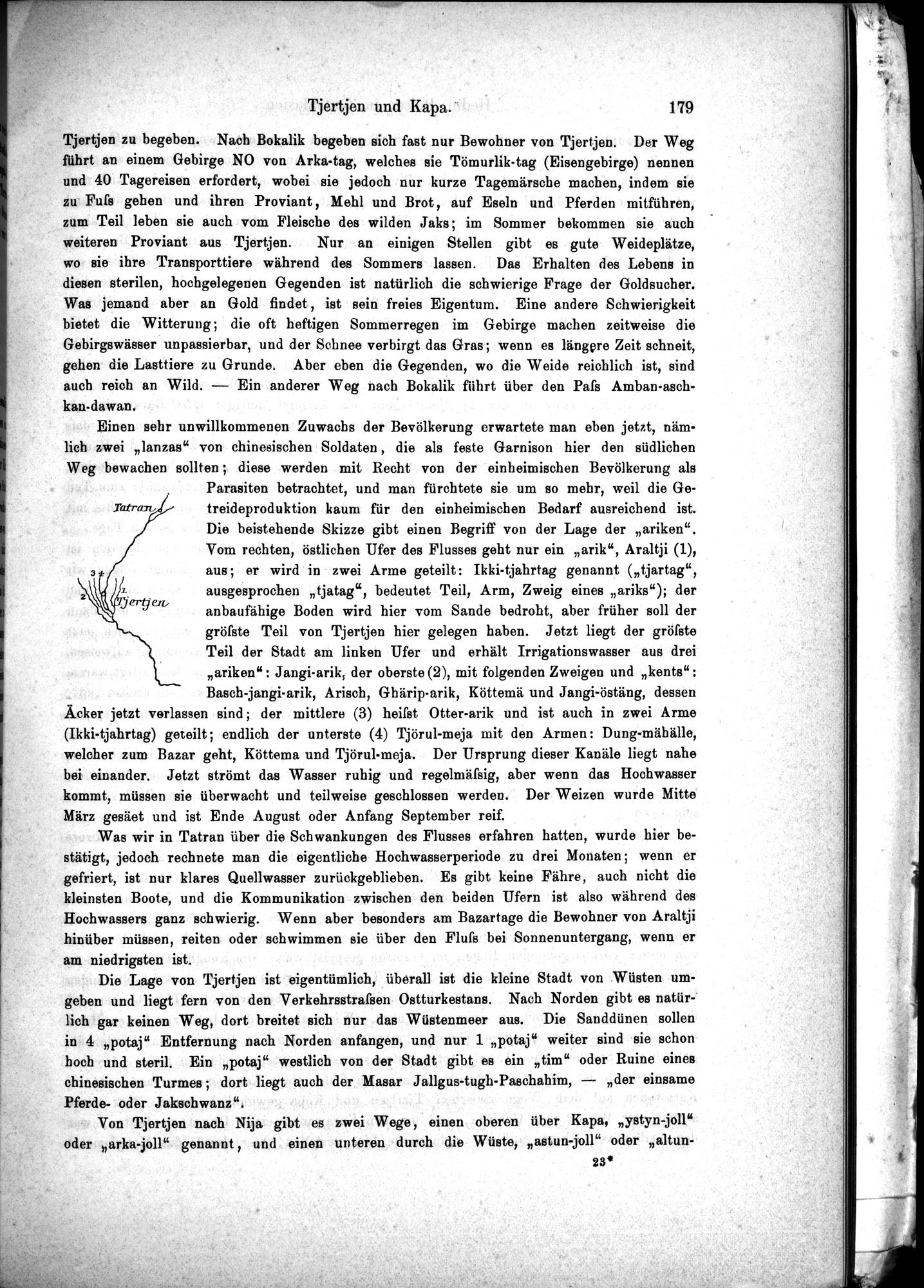 Die Geographische-Wissenschaftlichen Ergebnisse meiner Reisen in Zentralasien, 1894-1897 : vol.1 / Page 191 (Grayscale High Resolution Image)