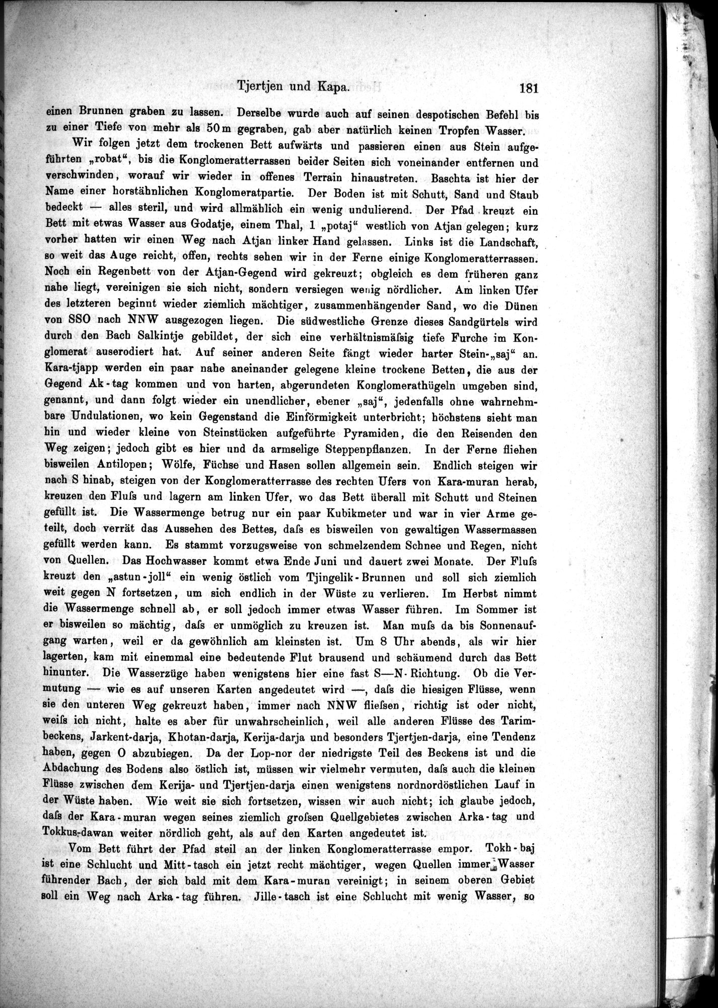 Die Geographische-Wissenschaftlichen Ergebnisse meiner Reisen in Zentralasien, 1894-1897 : vol.1 / Page 193 (Grayscale High Resolution Image)