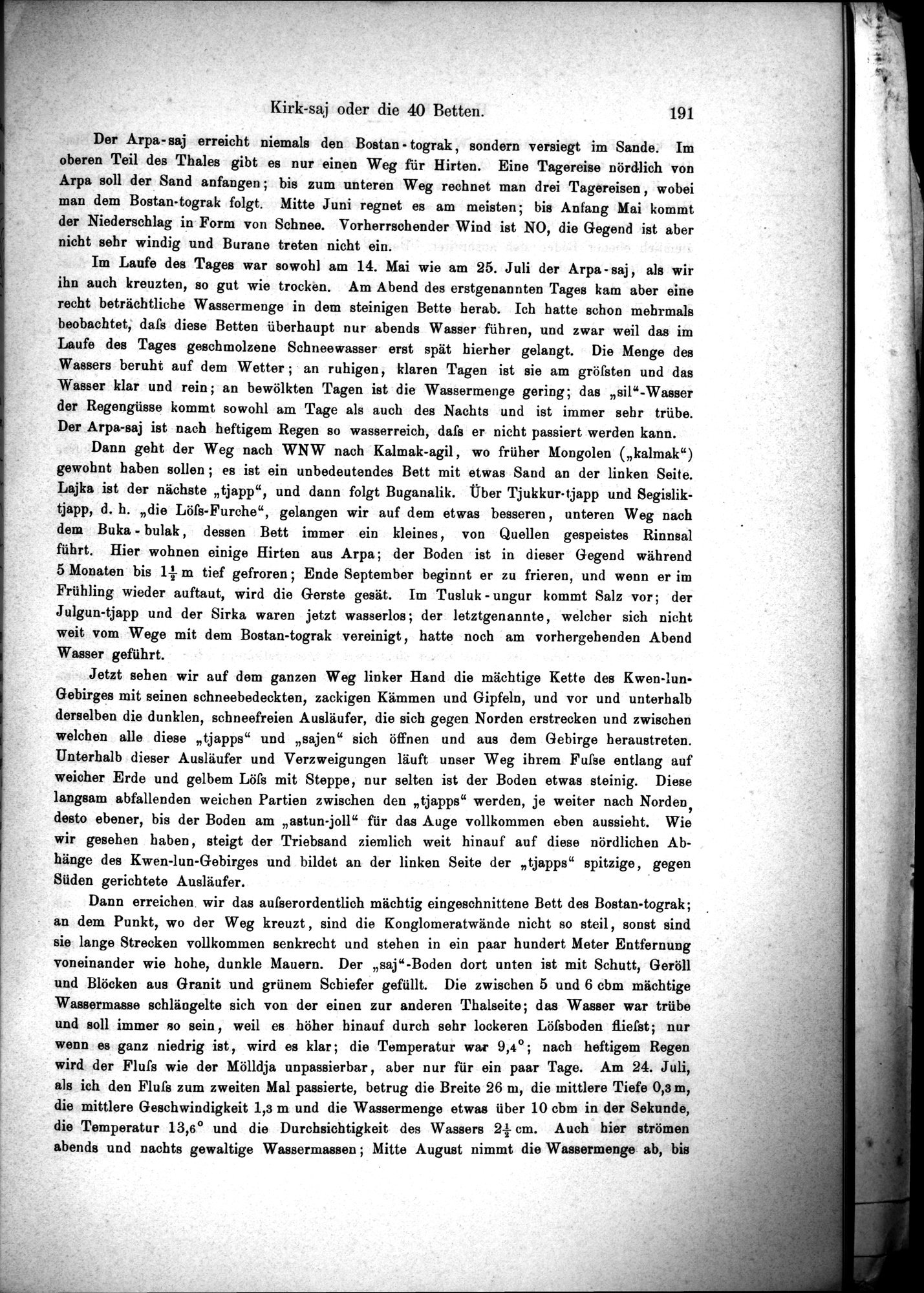 Die Geographische-Wissenschaftlichen Ergebnisse meiner Reisen in Zentralasien, 1894-1897 : vol.1 / Page 203 (Grayscale High Resolution Image)