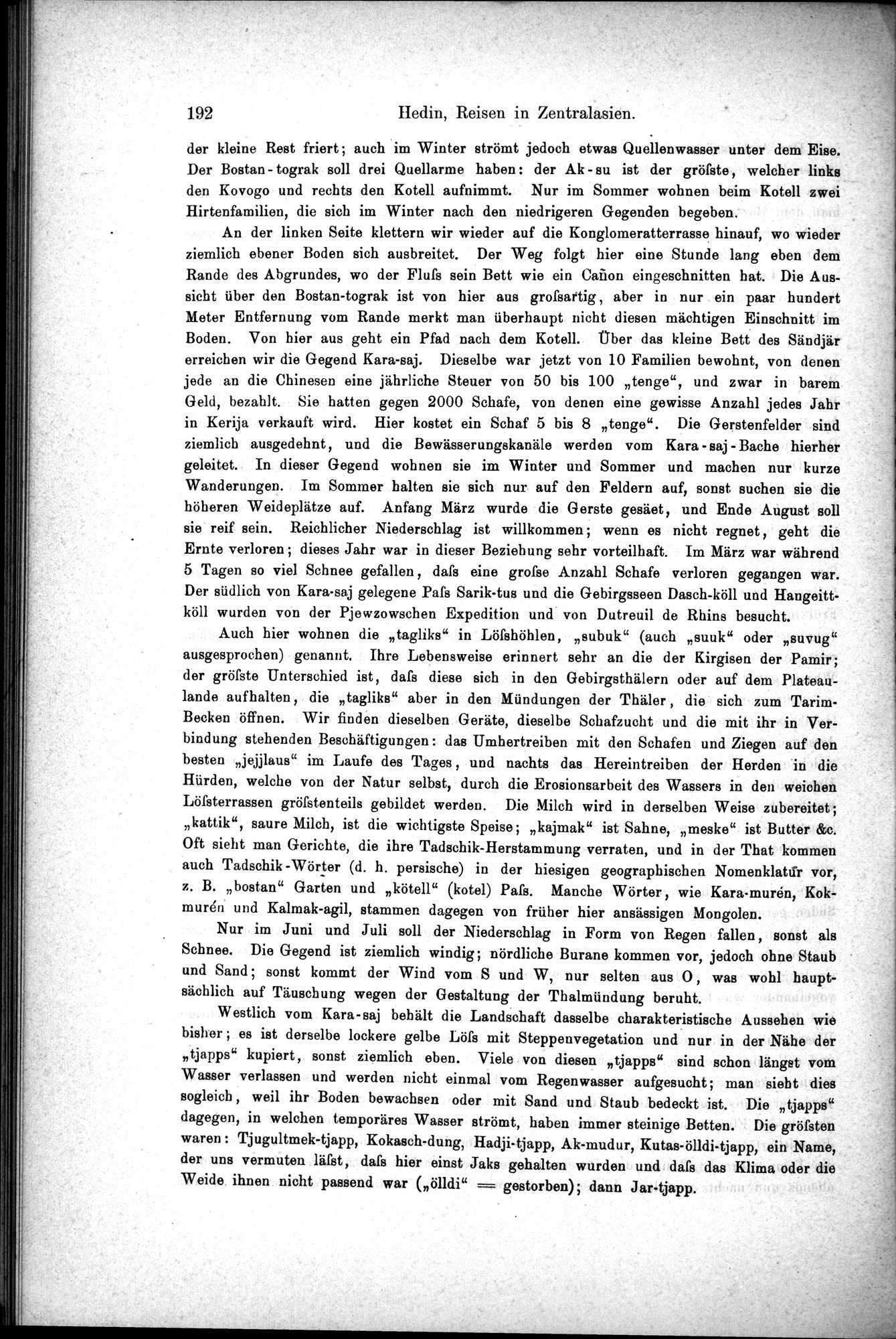 Die Geographische-Wissenschaftlichen Ergebnisse meiner Reisen in Zentralasien, 1894-1897 : vol.1 / Page 204 (Grayscale High Resolution Image)