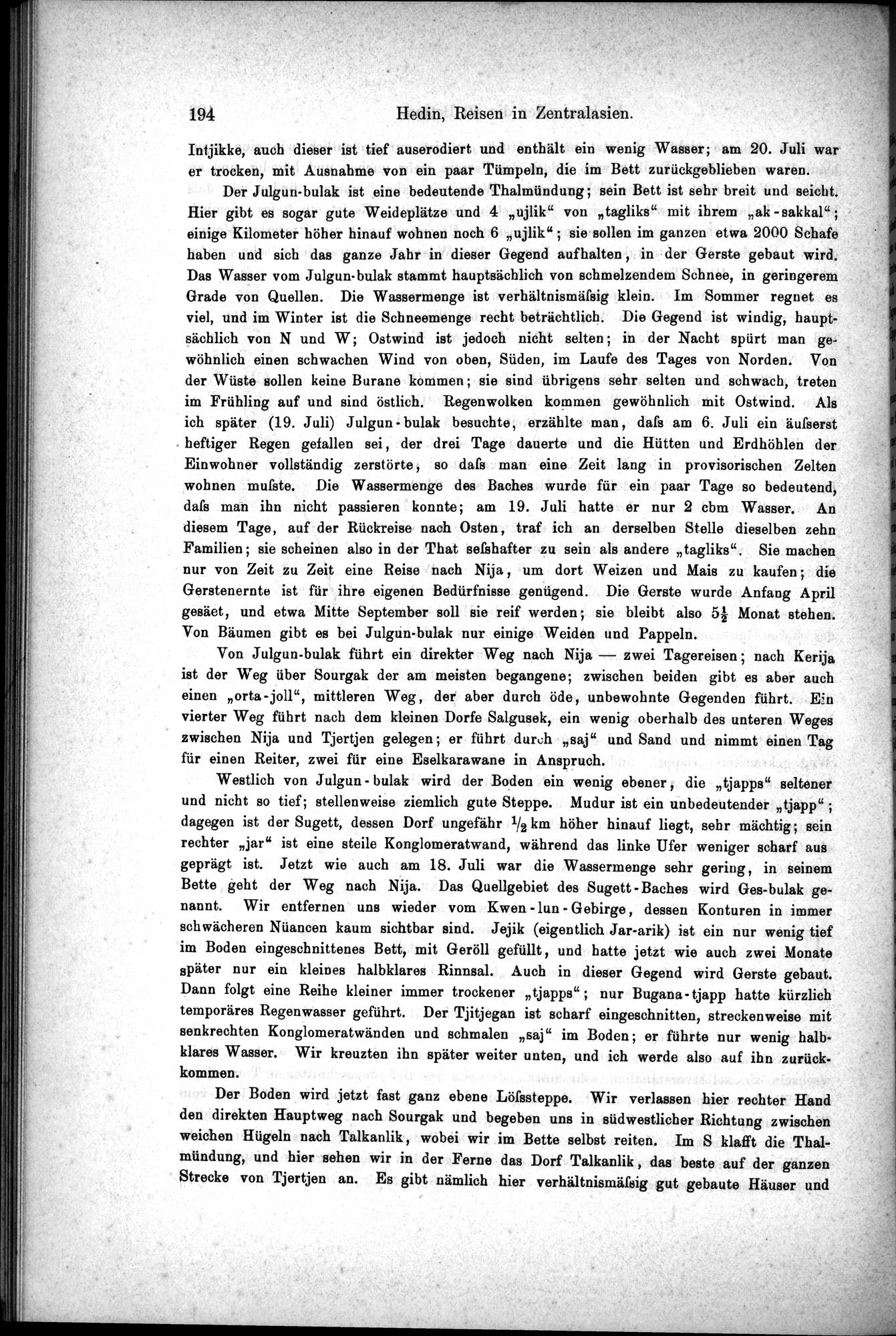 Die Geographische-Wissenschaftlichen Ergebnisse meiner Reisen in Zentralasien, 1894-1897 : vol.1 / 206 ページ（白黒高解像度画像）