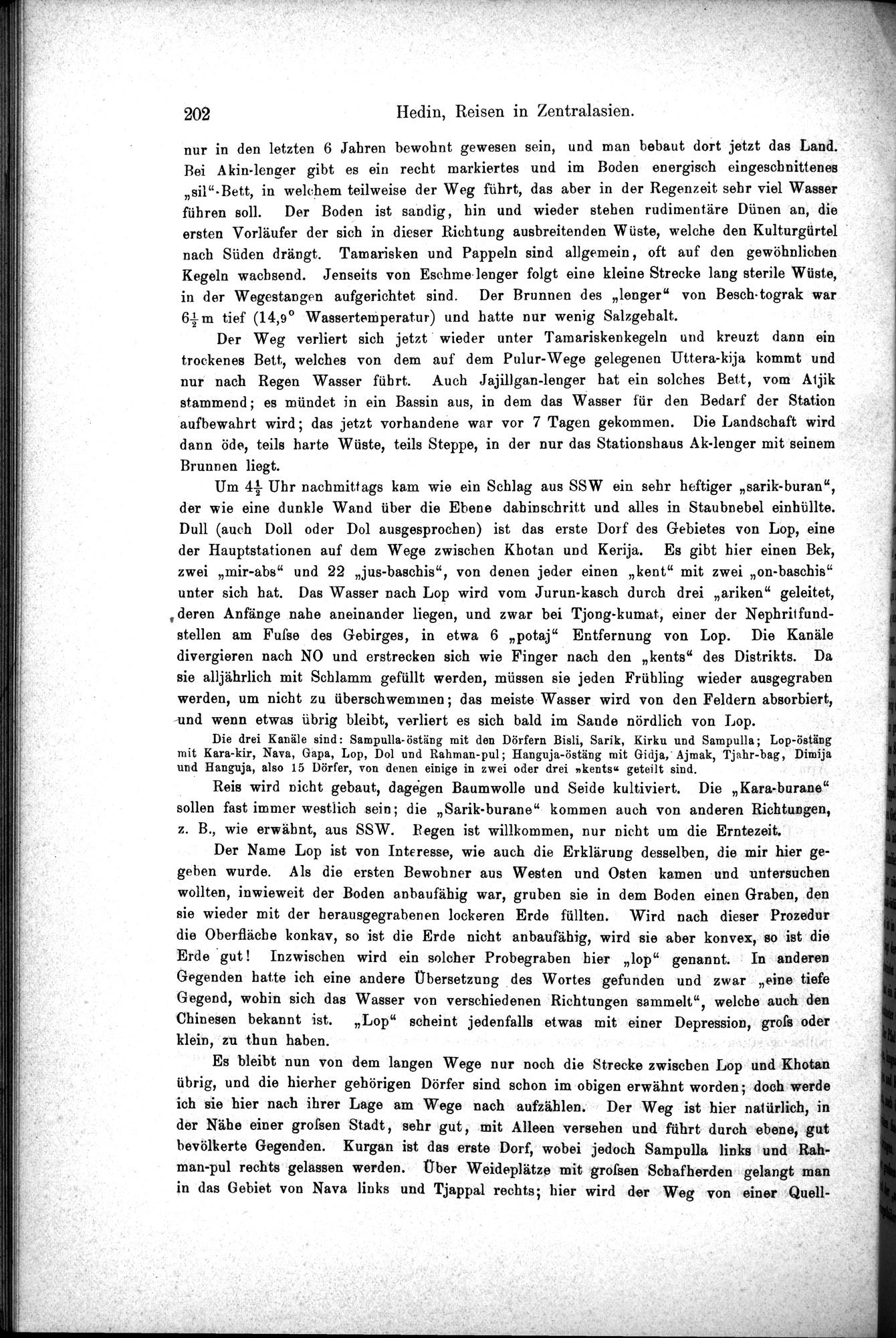 Die Geographische-Wissenschaftlichen Ergebnisse meiner Reisen in Zentralasien, 1894-1897 : vol.1 / Page 214 (Grayscale High Resolution Image)