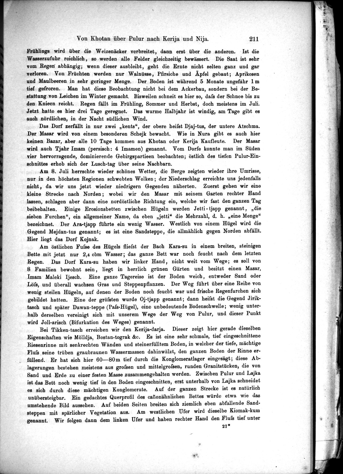 Die Geographische-Wissenschaftlichen Ergebnisse meiner Reisen in Zentralasien, 1894-1897 : vol.1 / Page 223 (Grayscale High Resolution Image)