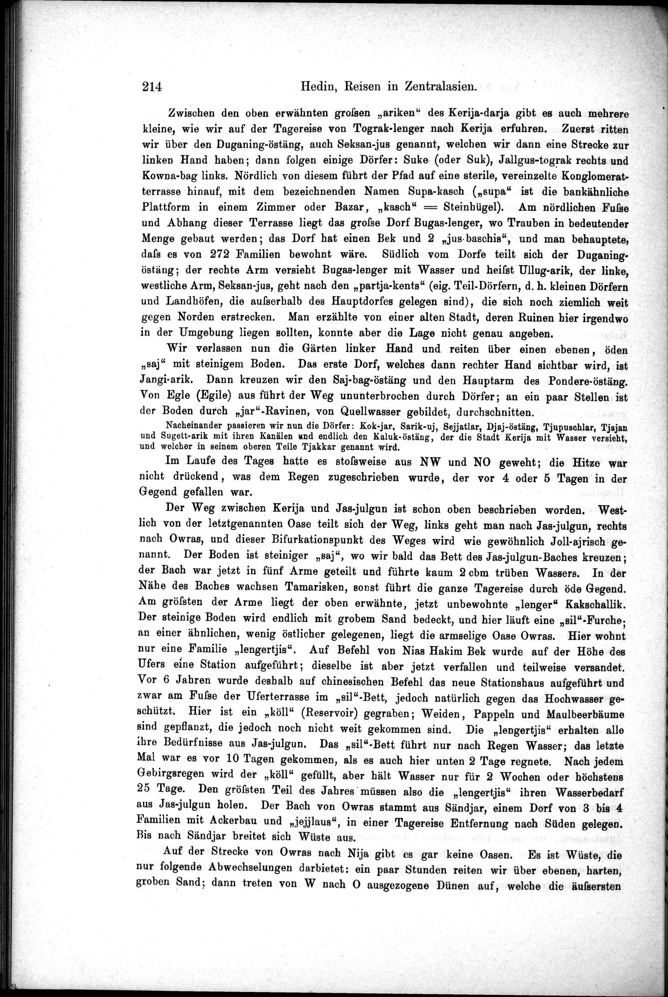 Die Geographische-Wissenschaftlichen Ergebnisse meiner Reisen in Zentralasien, 1894-1897 : vol.1 / Page 226 (Grayscale High Resolution Image)