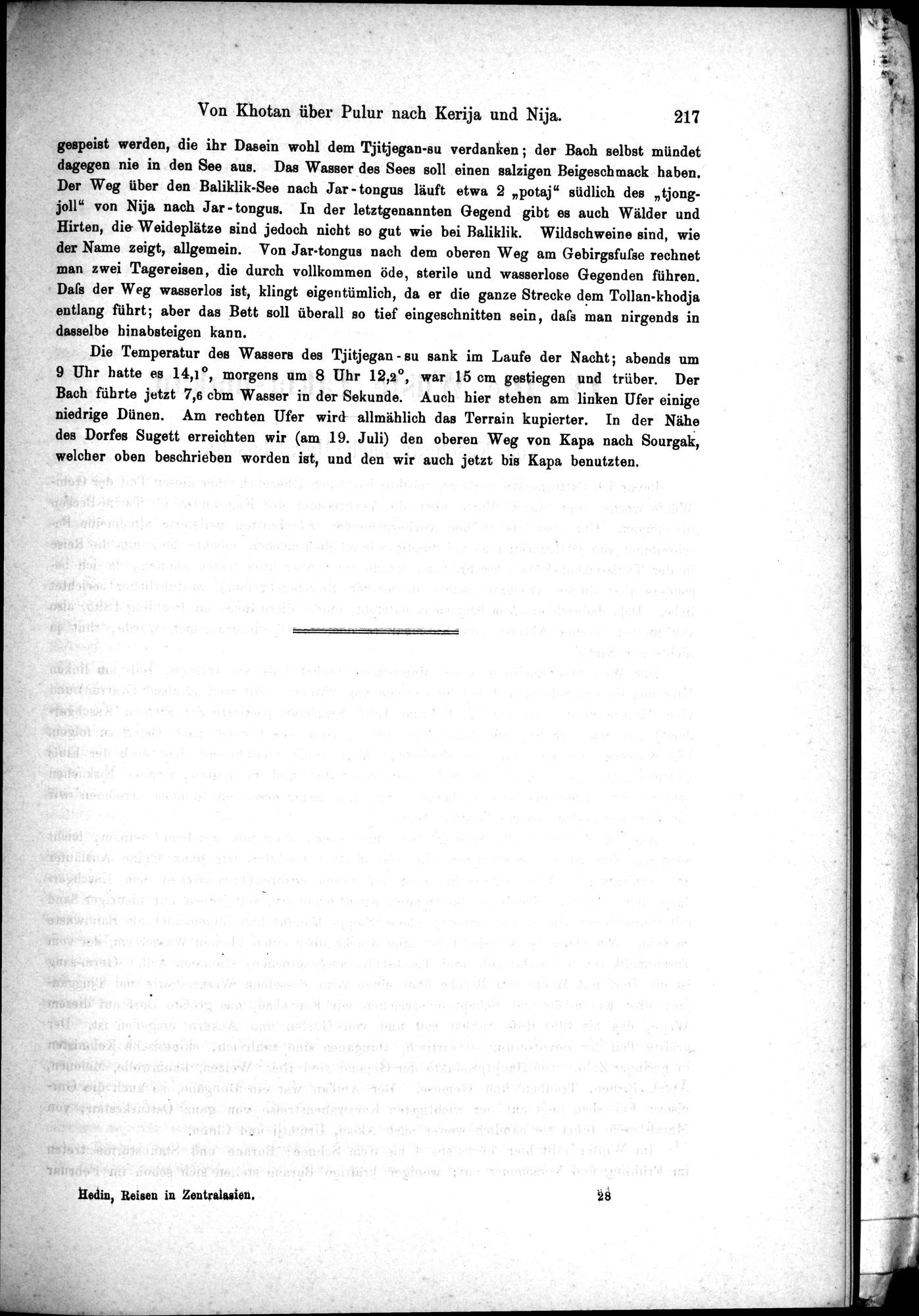 Die Geographische-Wissenschaftlichen Ergebnisse meiner Reisen in Zentralasien, 1894-1897 : vol.1 / Page 229 (Grayscale High Resolution Image)
