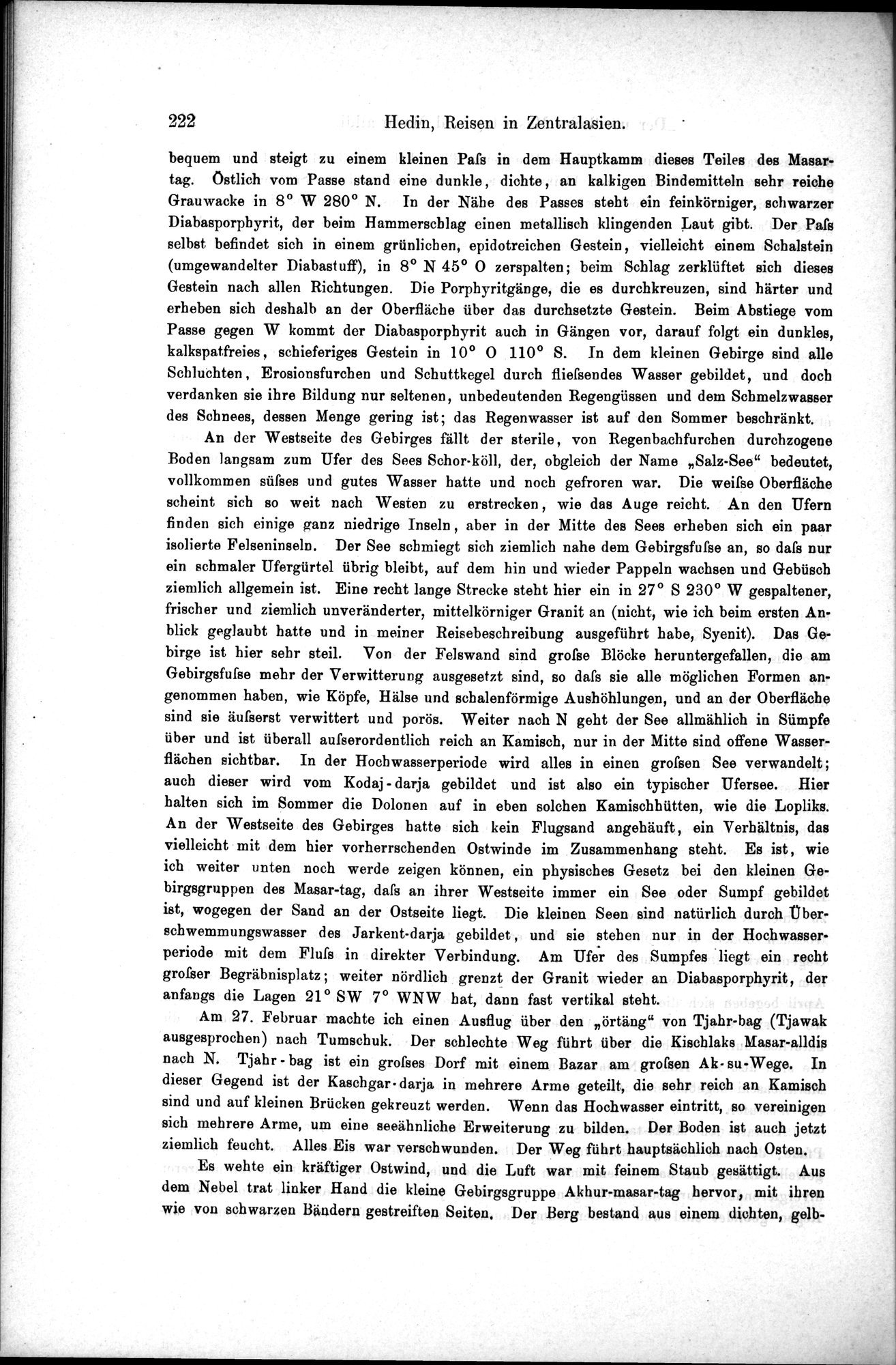 Die Geographische-Wissenschaftlichen Ergebnisse meiner Reisen in Zentralasien, 1894-1897 : vol.1 / Page 234 (Grayscale High Resolution Image)