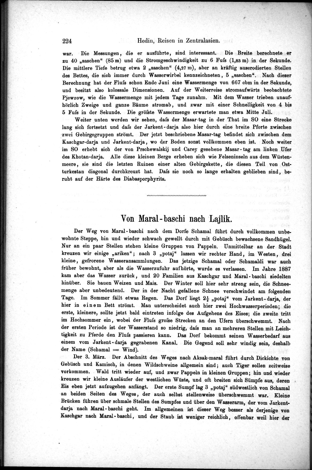 Die Geographische-Wissenschaftlichen Ergebnisse meiner Reisen in Zentralasien, 1894-1897 : vol.1 / 236 ページ（白黒高解像度画像）